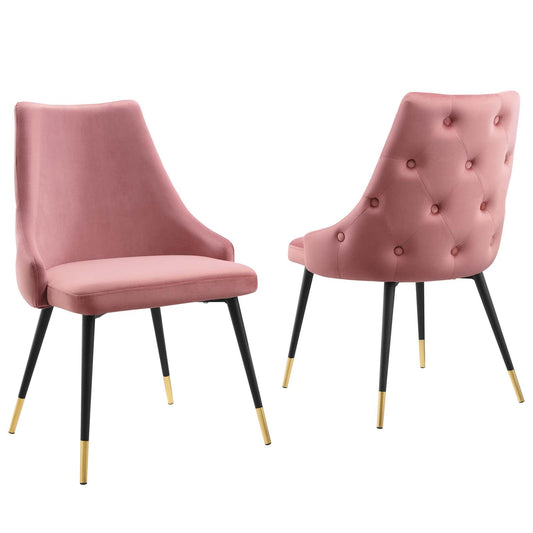Adorn Dining Side Chair Performance Velvet Set of 2 Dusty Rose EEI-5043-DUS