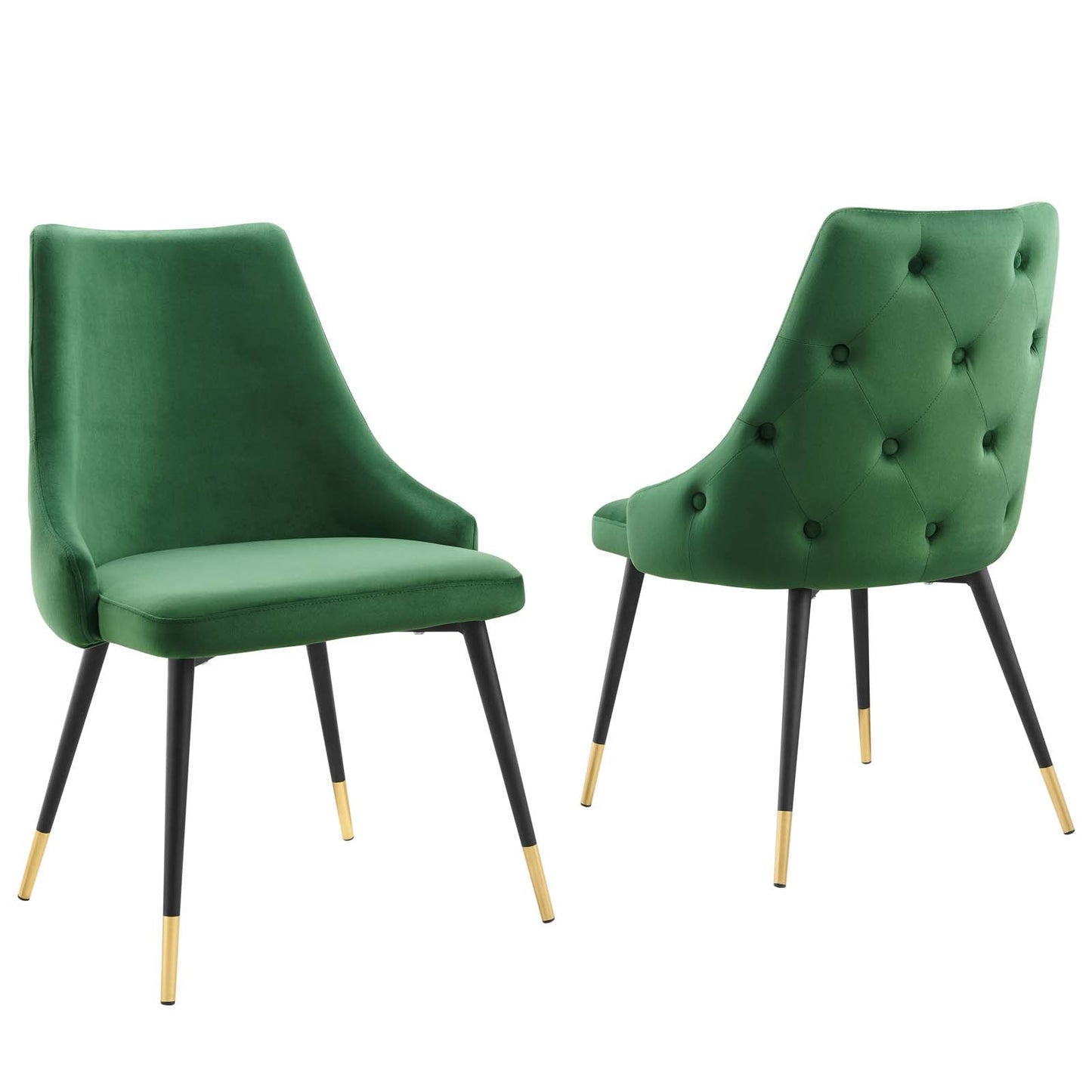 Adorn Dining Side Chair Performance Velvet Set of 2 Emerald EEI-5043-EME