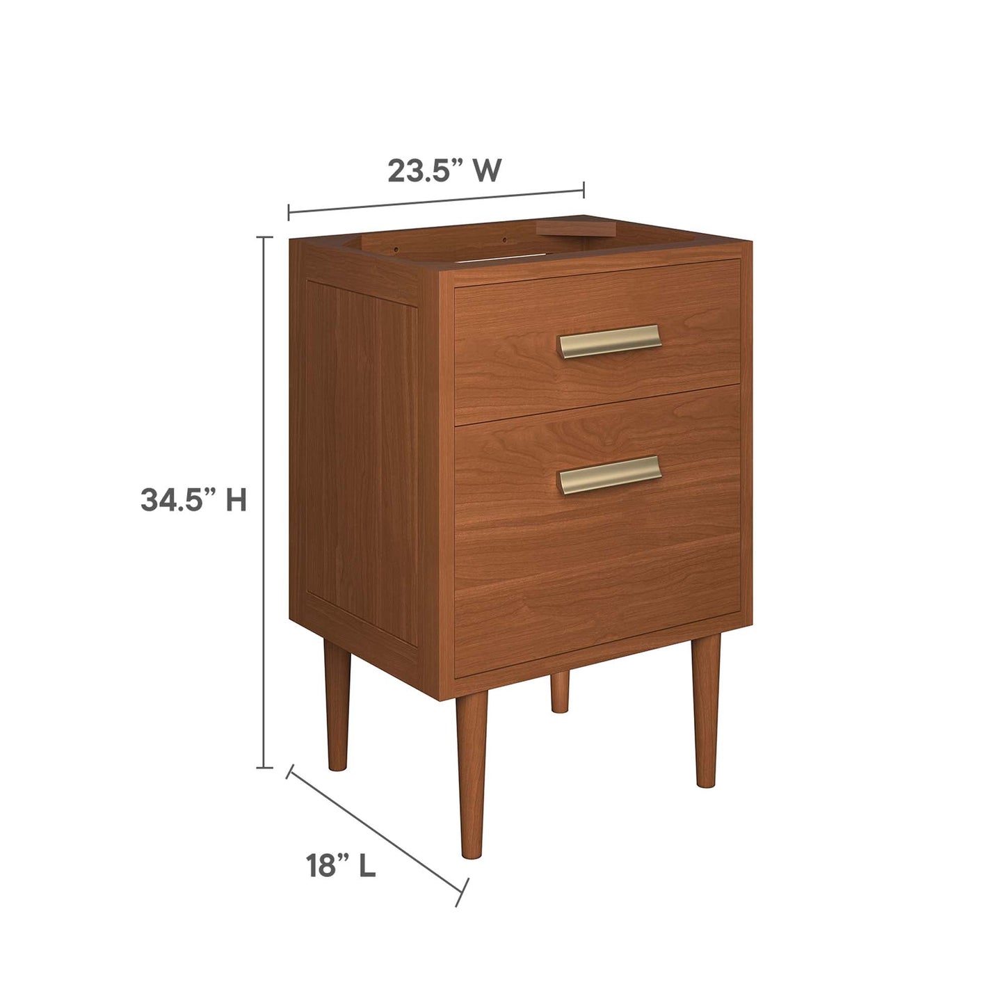 Cassia 24" Teak Wood Bathroom Vanity Cabinet (Sink Basin Not Included) by Modway EEI-5082-NAT