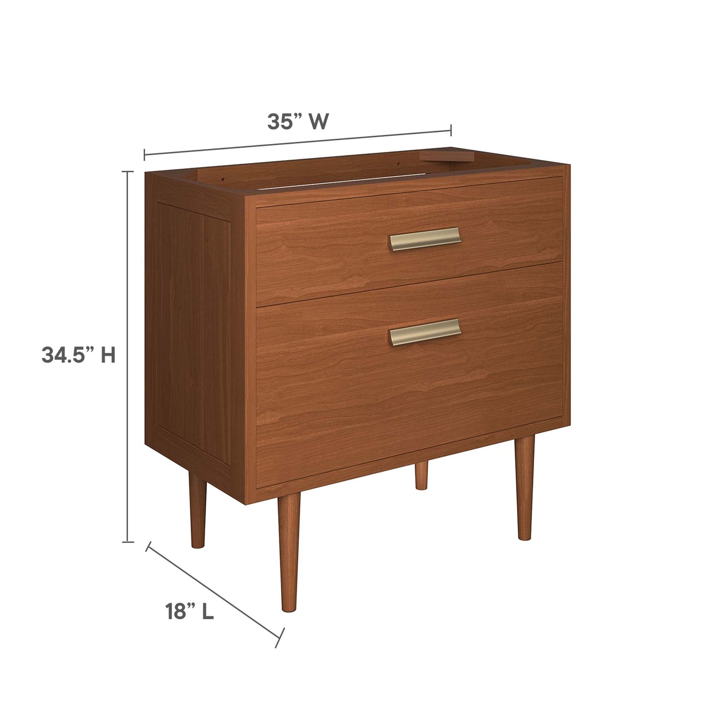 Cassia 36" Teak Wood Bathroom Vanity Cabinet (Sink Basin Not Included) by Modway EEI-5083-NAT