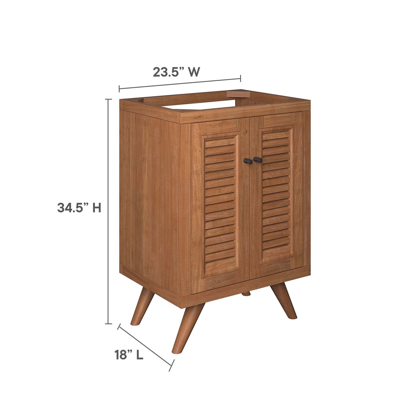 Birdie 24" Teak Wood Bathroom Vanity Cabinet (Sink Basin Not Included) by Modway EEI-5086-NAT