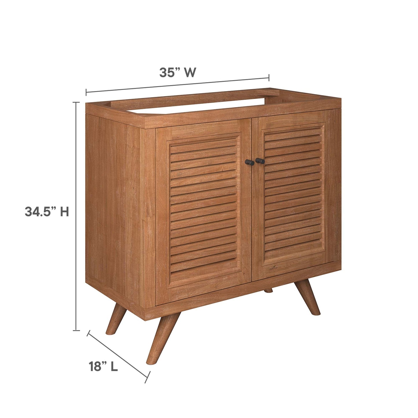 Birdie 36" Teak Wood Bathroom Vanity Cabinet (Sink Basin Not Included) by Modway EEI-5087-NAT