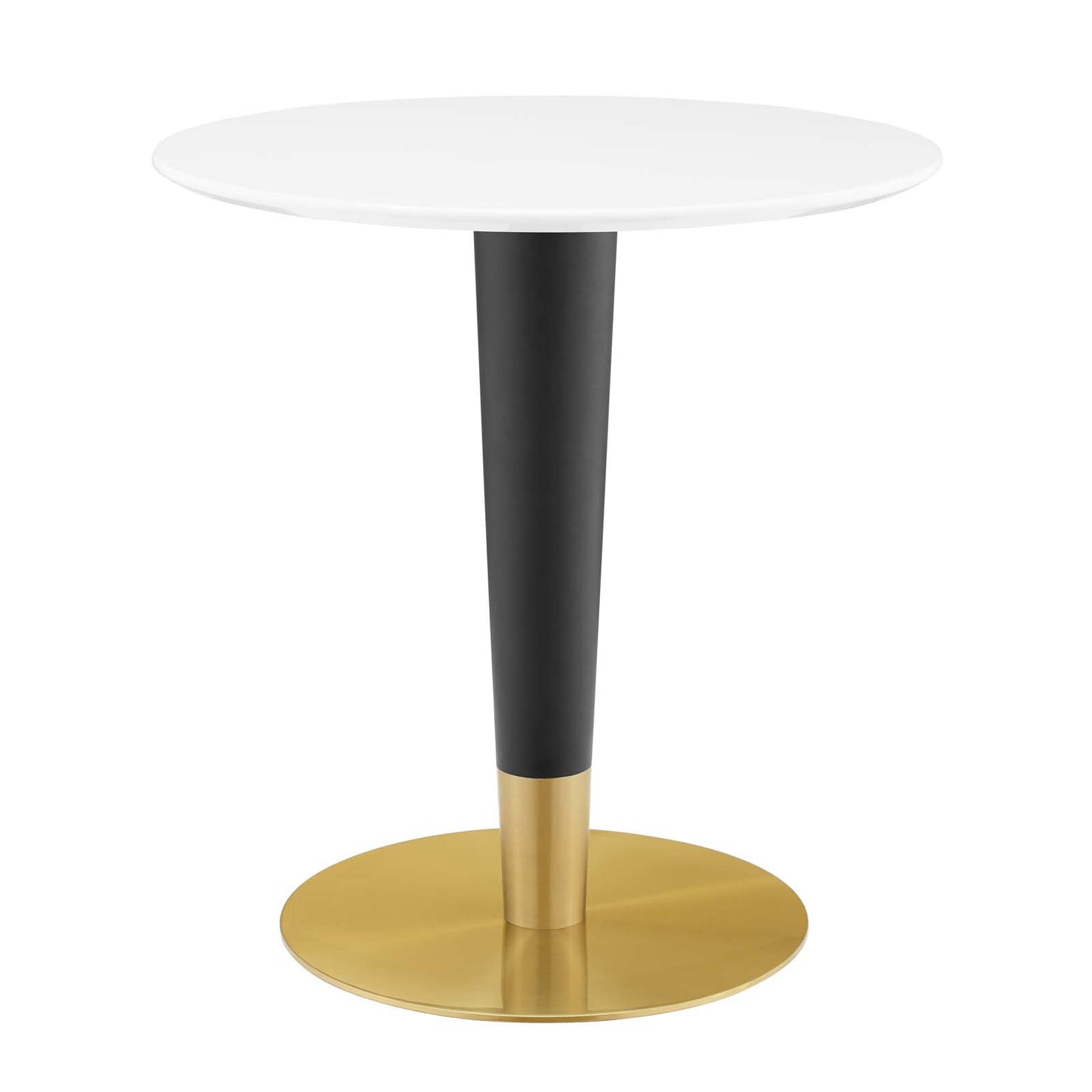 Zinque Dining Table Collection Gold Finish with Marble and Walnut Options