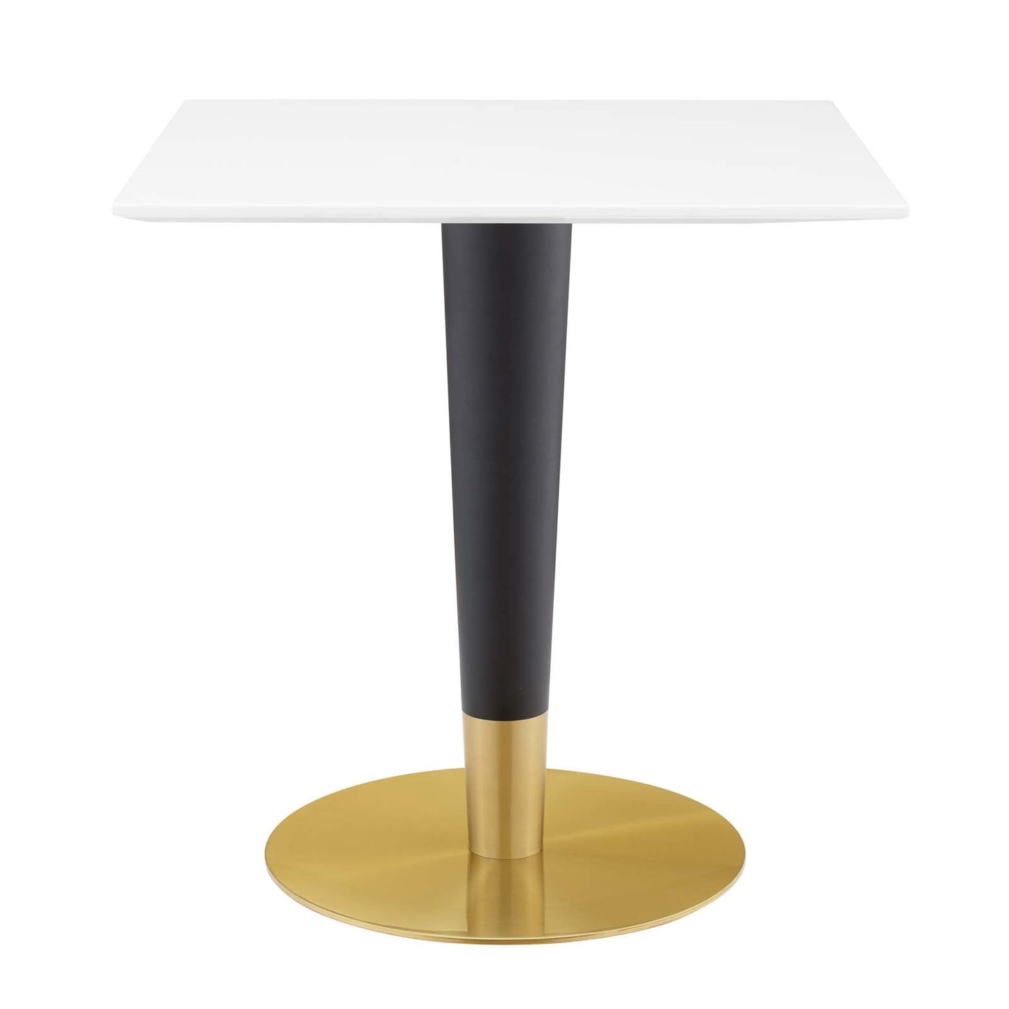 Zinque Dining Table Collection Gold Finish with Marble and Walnut Options