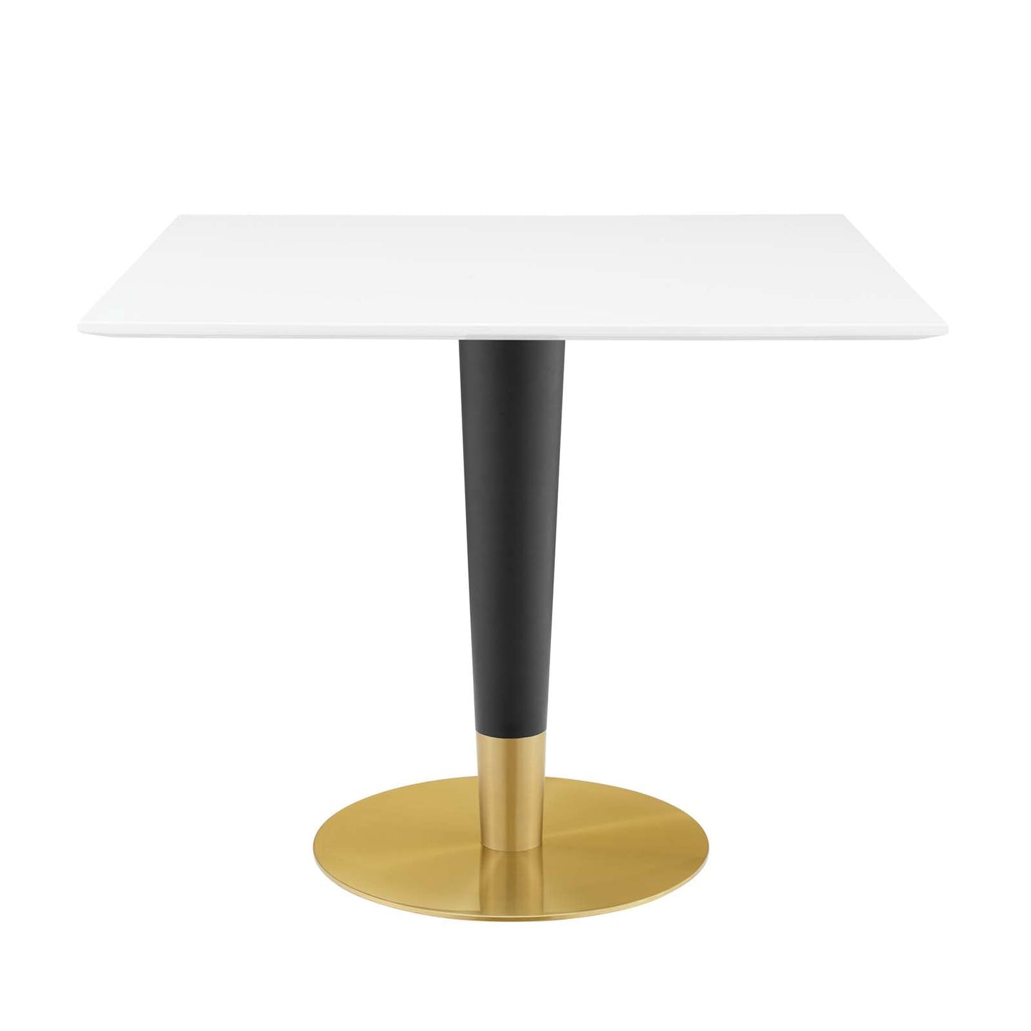 Zinque Dining Table Collection Gold Finish with Marble and Walnut Options