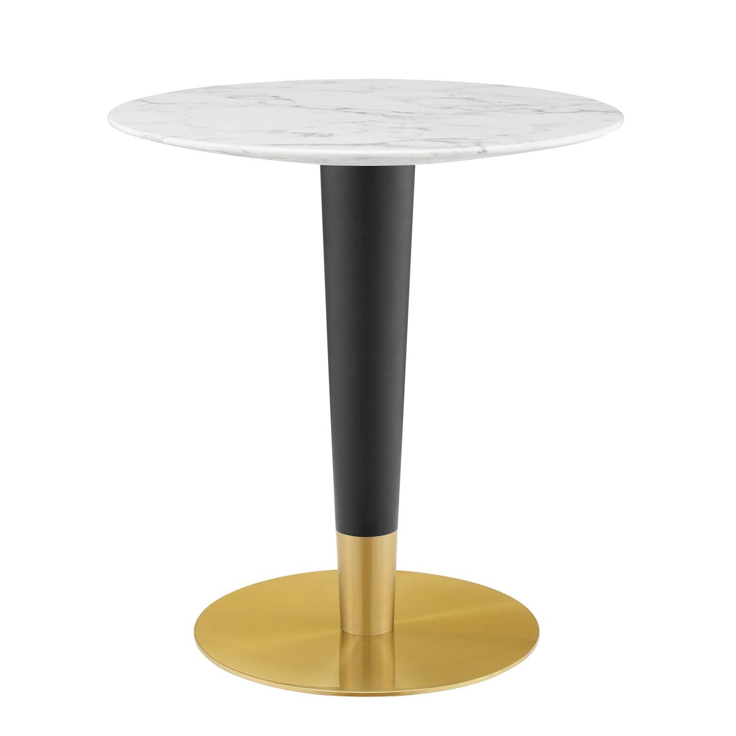 Zinque Dining Table Collection Gold Finish with Marble and Walnut Options