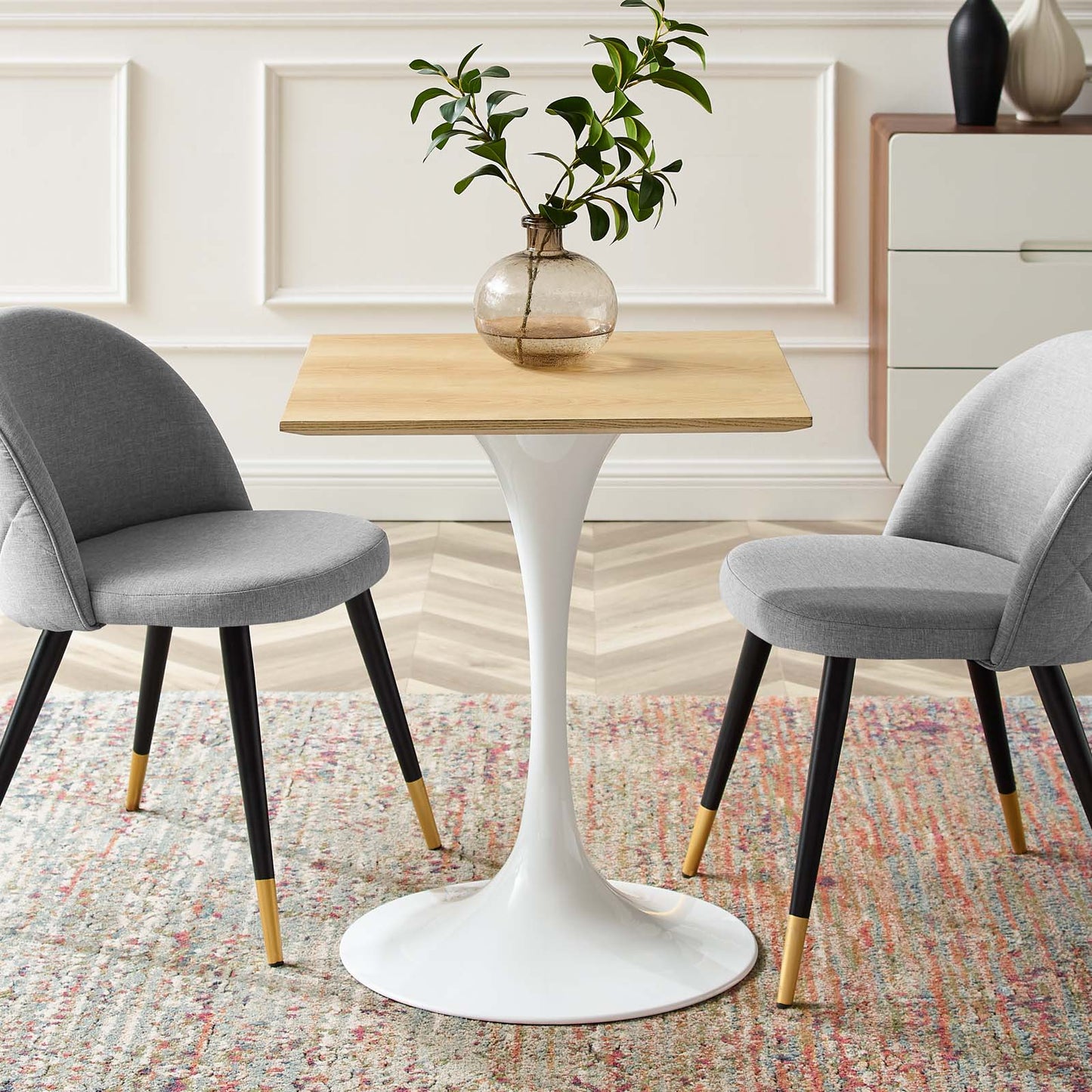 Lippa 24" Square Wood Dining Table - Various Finishes and Styles