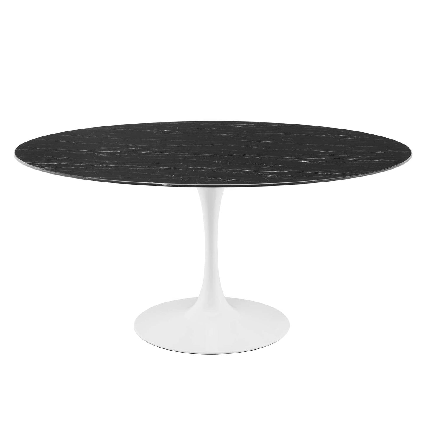 Lippa 60" Oval Dining Table with Artificial Marble and Wood Top
