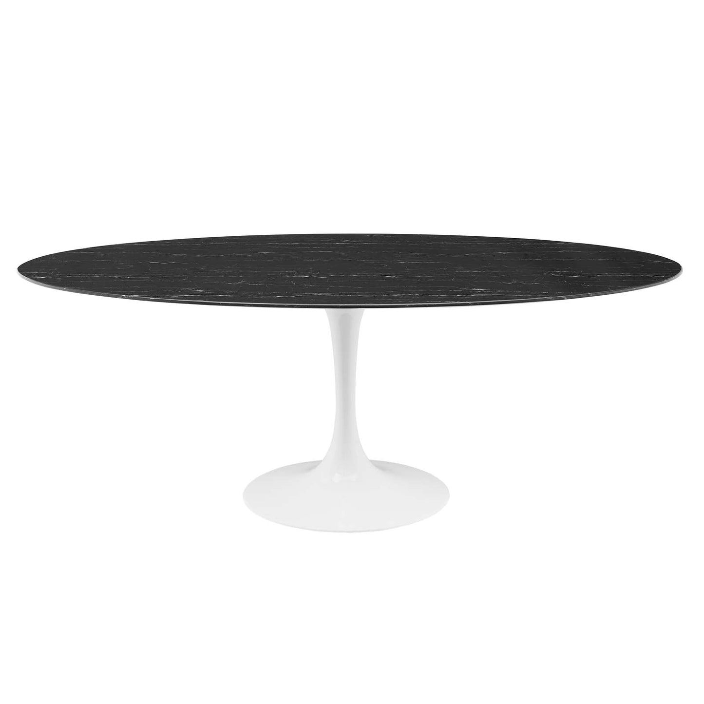 Lippa 78" Oval Artificial Marble and Wood Dining Table