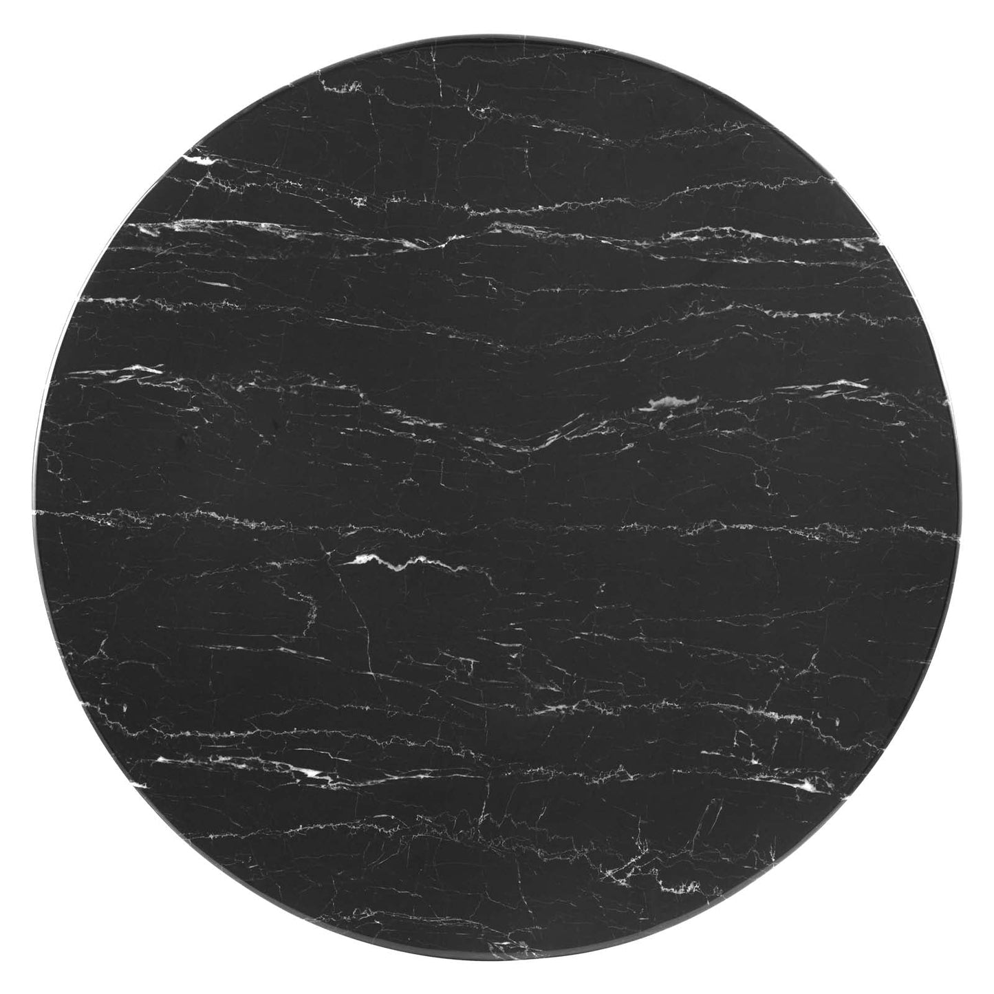 Lippa 40" Round Wood and Artificial Marble Dining Table