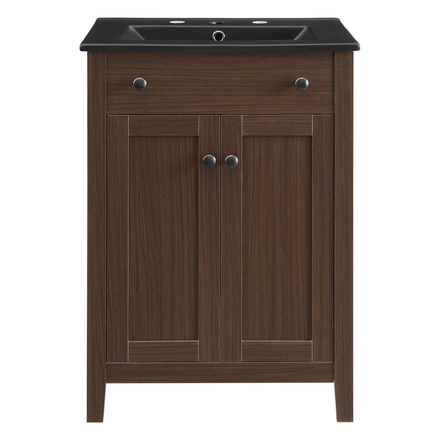 Nantucket 24" Bathroom Vanity Walnut Black EEI-5356-WAL-BLK