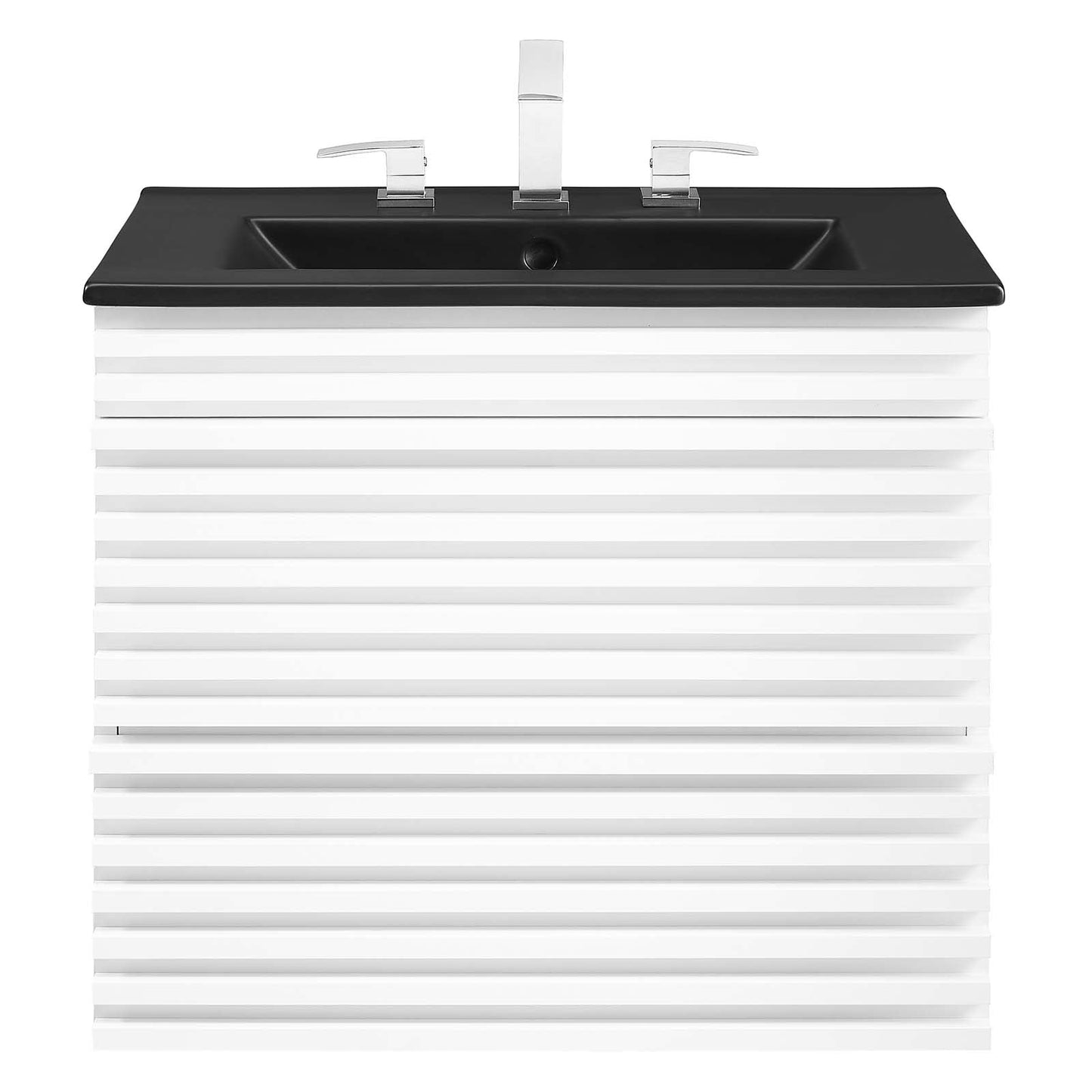 Render 24" Wall-Mount Bathroom Vanity White Black EEI-5364-WHI-BLK