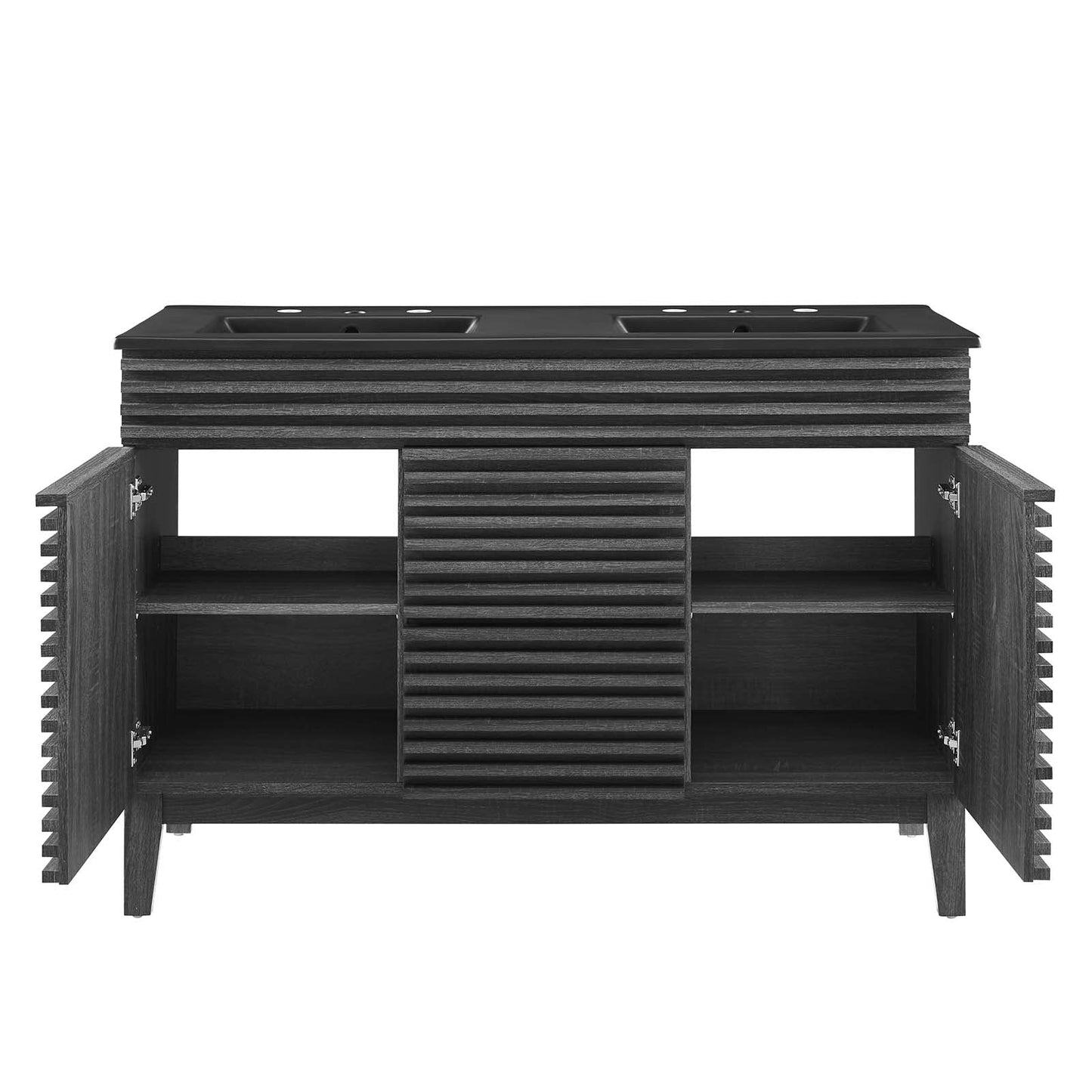 Render 48" Double Sink Bathroom Vanity Charcoal Black EEI-5381-CHA-BLK