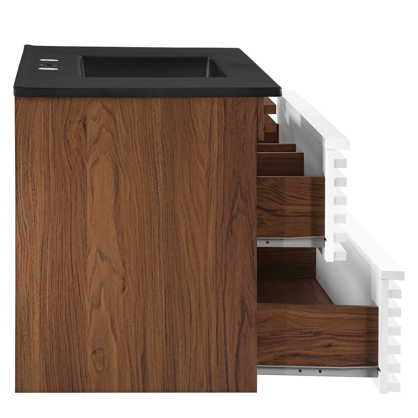 Render 36" Wall-Mount Bathroom Vanity White Walnut Black EEI-5395-WHI-WAL-BLK