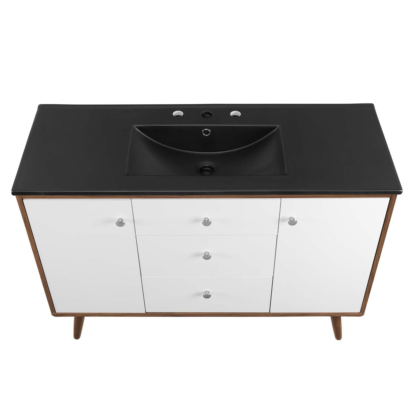 Transmit 48" Single Sink Bathroom Vanity Walnut Black EEI-5397-WAL-BLK