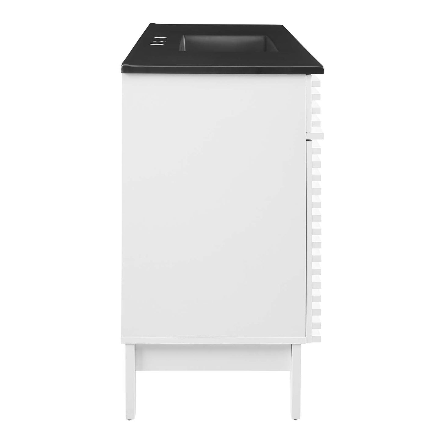 Render 48" Single Sink Bathroom Vanity White Black EEI-5398-WHI-BLK