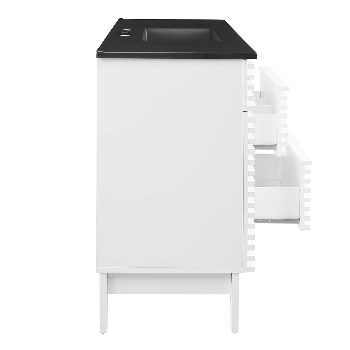 Render 48" Single Sink Bathroom Vanity White Black EEI-5398-WHI-BLK