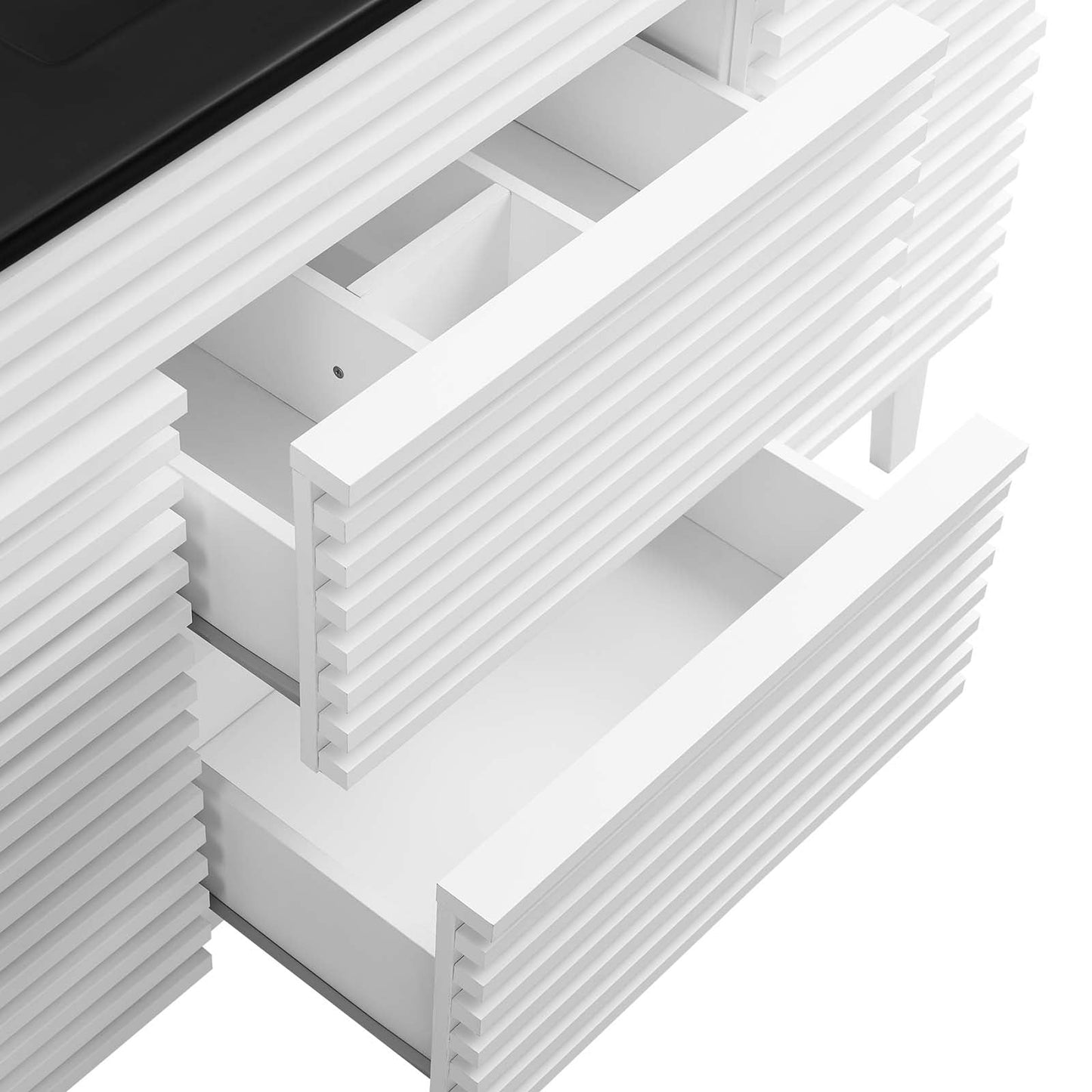 Render 48" Single Sink Bathroom Vanity White Black EEI-5398-WHI-BLK