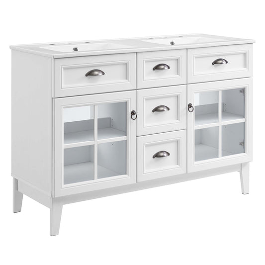 Isle 48" Double Bathroom Vanity Cabinet by Modway EEI-5428-WHI-WHI