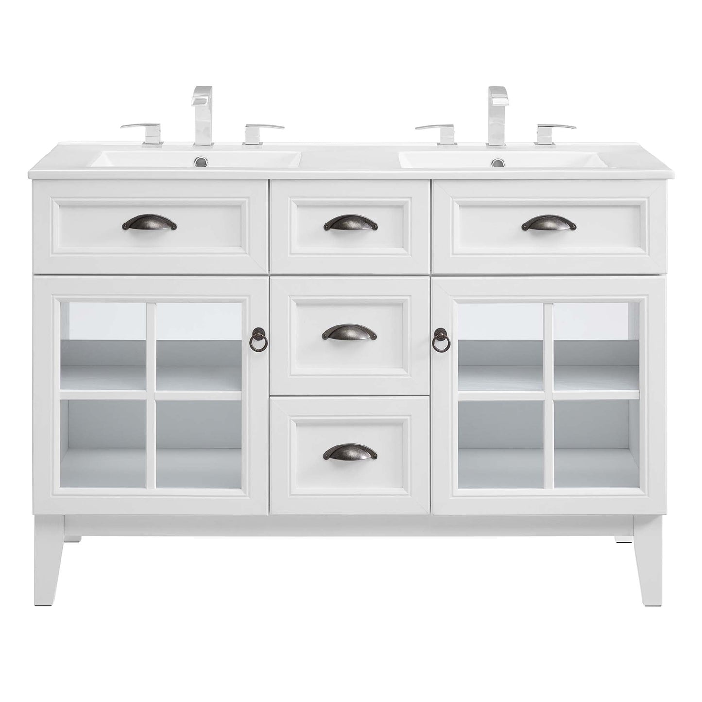 Isle 48" Double Bathroom Vanity Cabinet by Modway EEI-5428-WHI-WHI