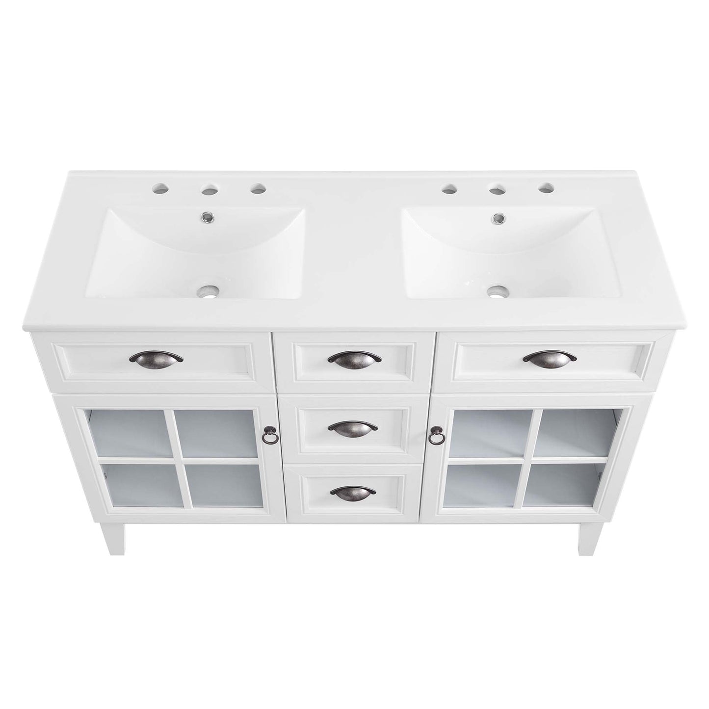 Isle 48" Double Bathroom Vanity Cabinet by Modway EEI-5428-WHI-WHI