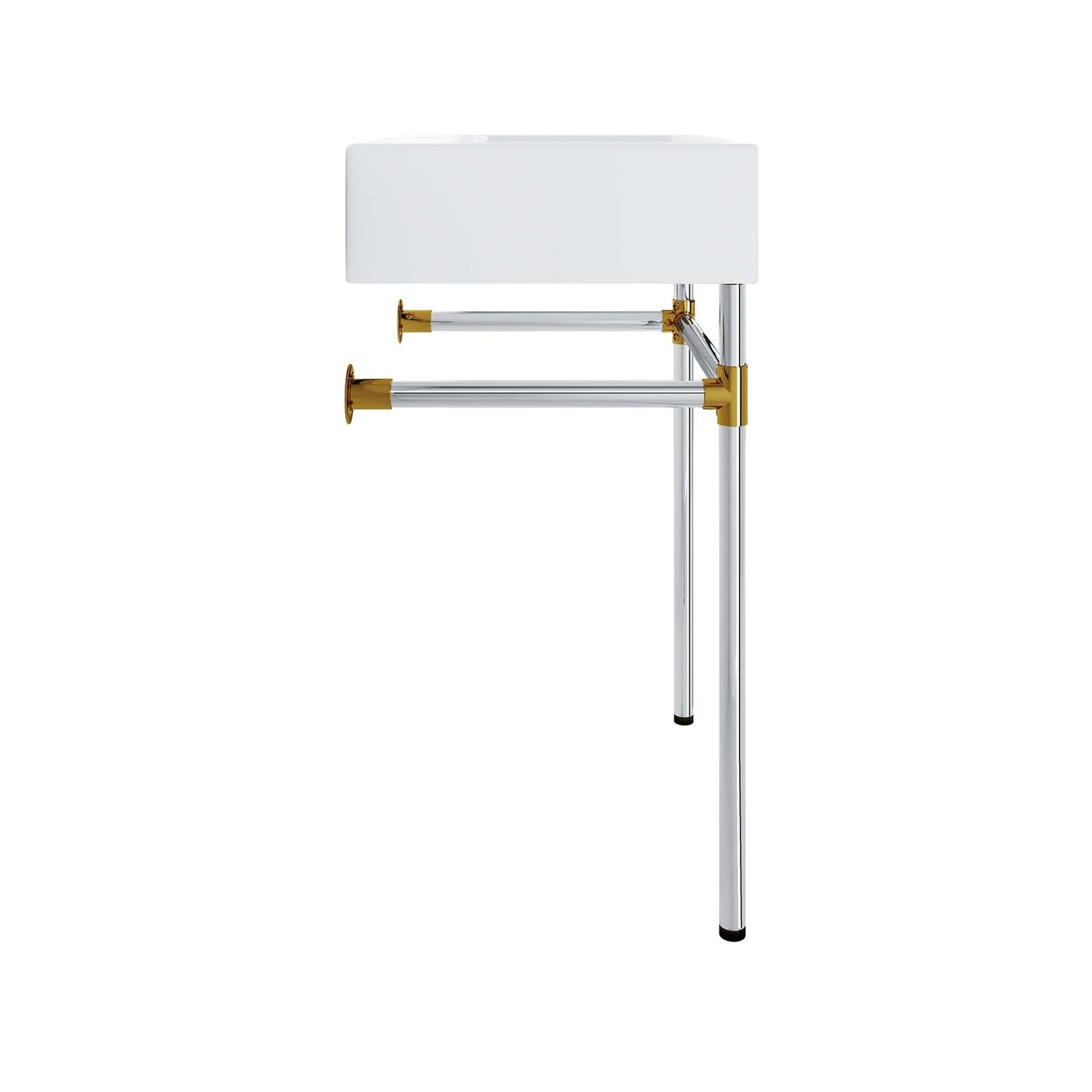 Redeem 24" Silver Stainless Steel Wall-Mount Bathroom Vanity Silver White EEI-5538-SLV-WHI