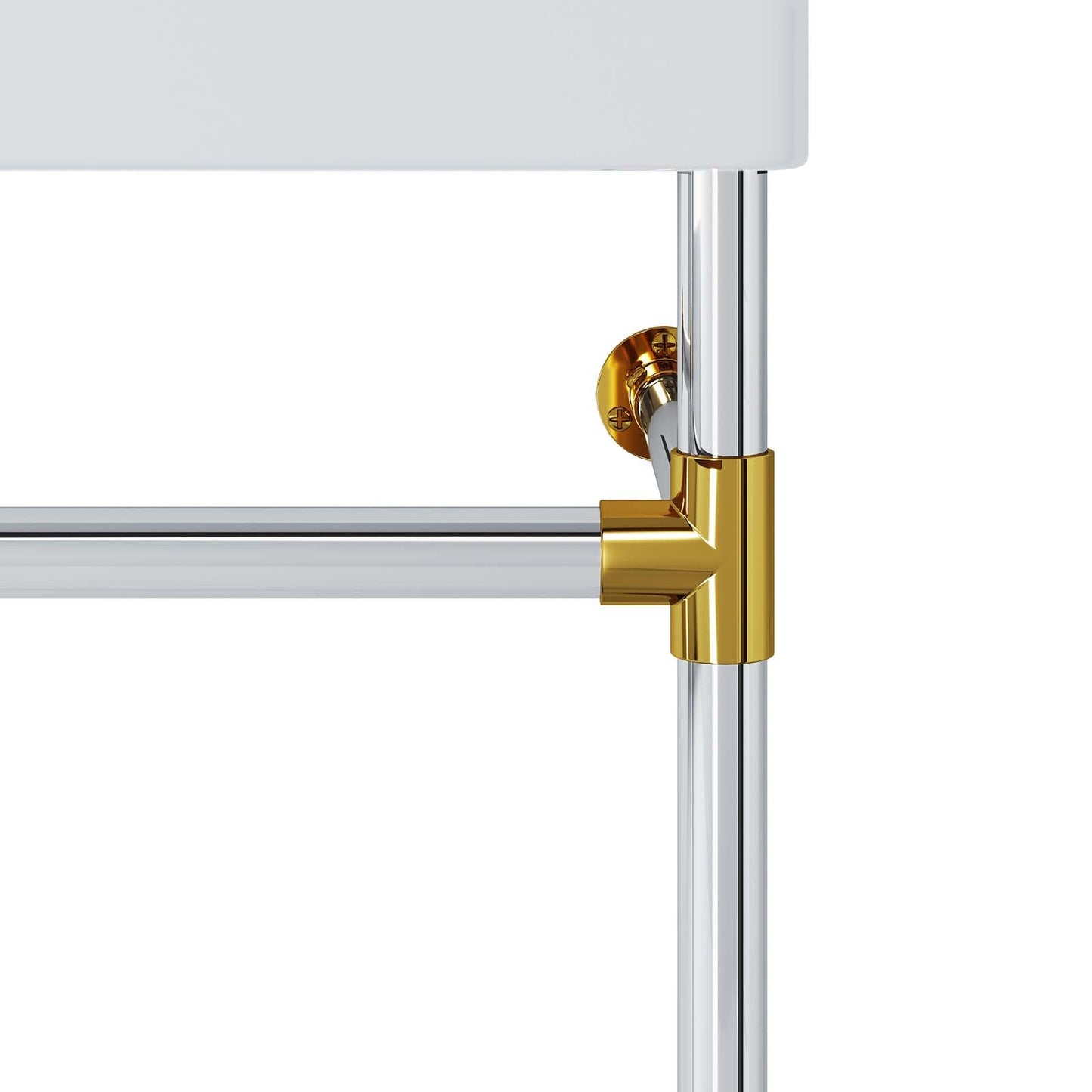 Redeem 24" Silver Stainless Steel Wall-Mount Bathroom Vanity Silver White EEI-5538-SLV-WHI