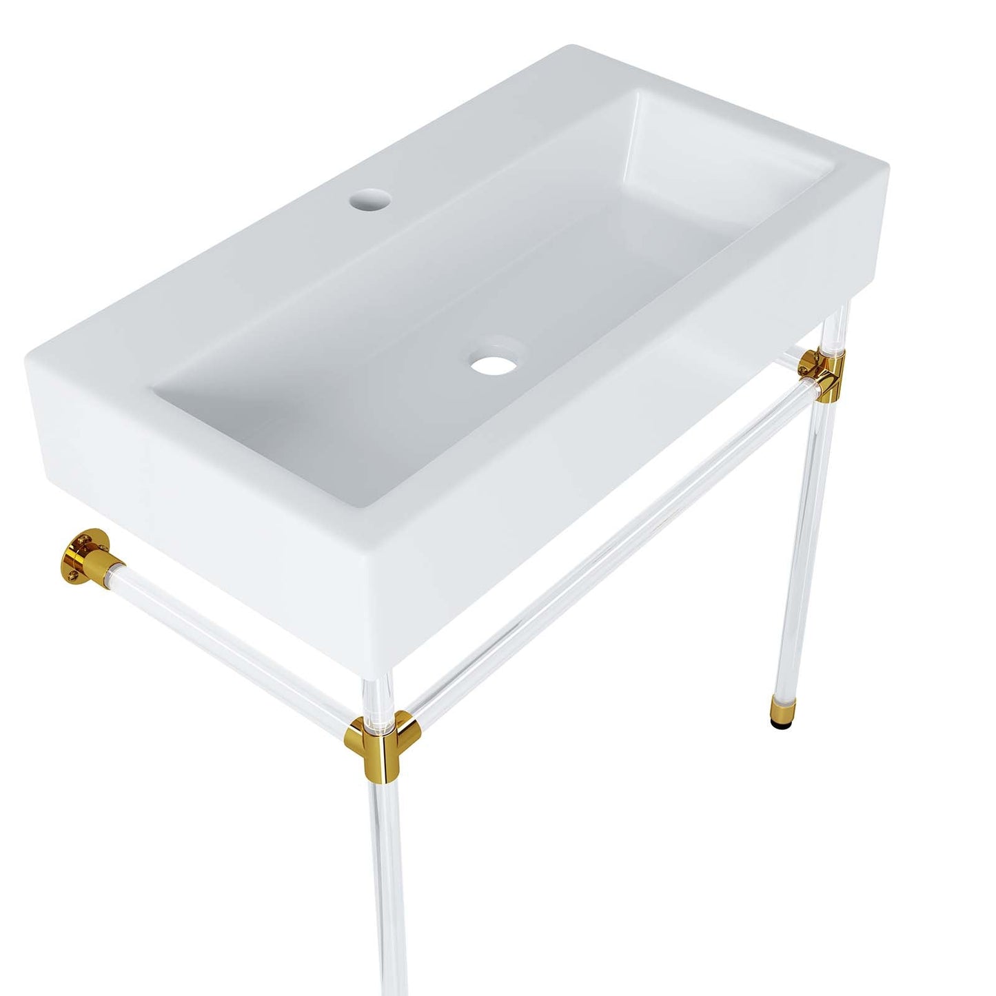 Redeem 32" Acrylic Wall-Mount Bathroom Vanity Clear White EEI-5539-ACR-WHI