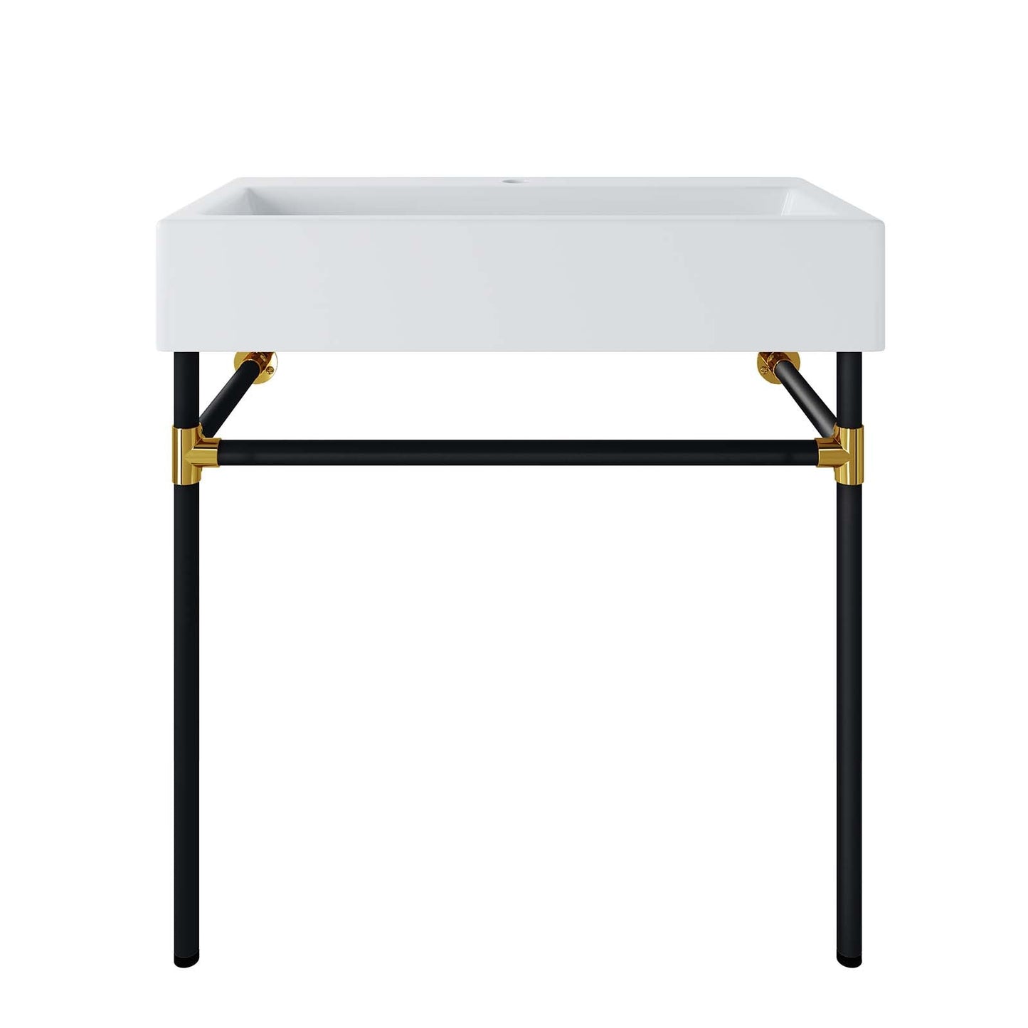 Redeem 32" Black Stainless Steel Wall-Mount Bathroom Vanity Black White EEI-5541-BLK-WHI