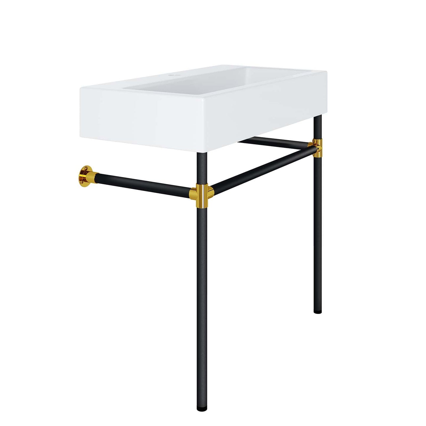 Redeem 32" Black Stainless Steel Wall-Mount Bathroom Vanity Black White EEI-5541-BLK-WHI