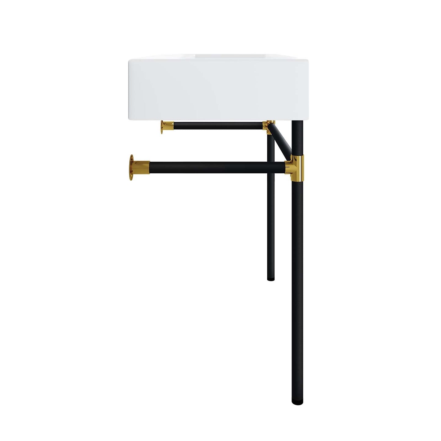 Redeem 32" Black Stainless Steel Wall-Mount Bathroom Vanity Black White EEI-5541-BLK-WHI