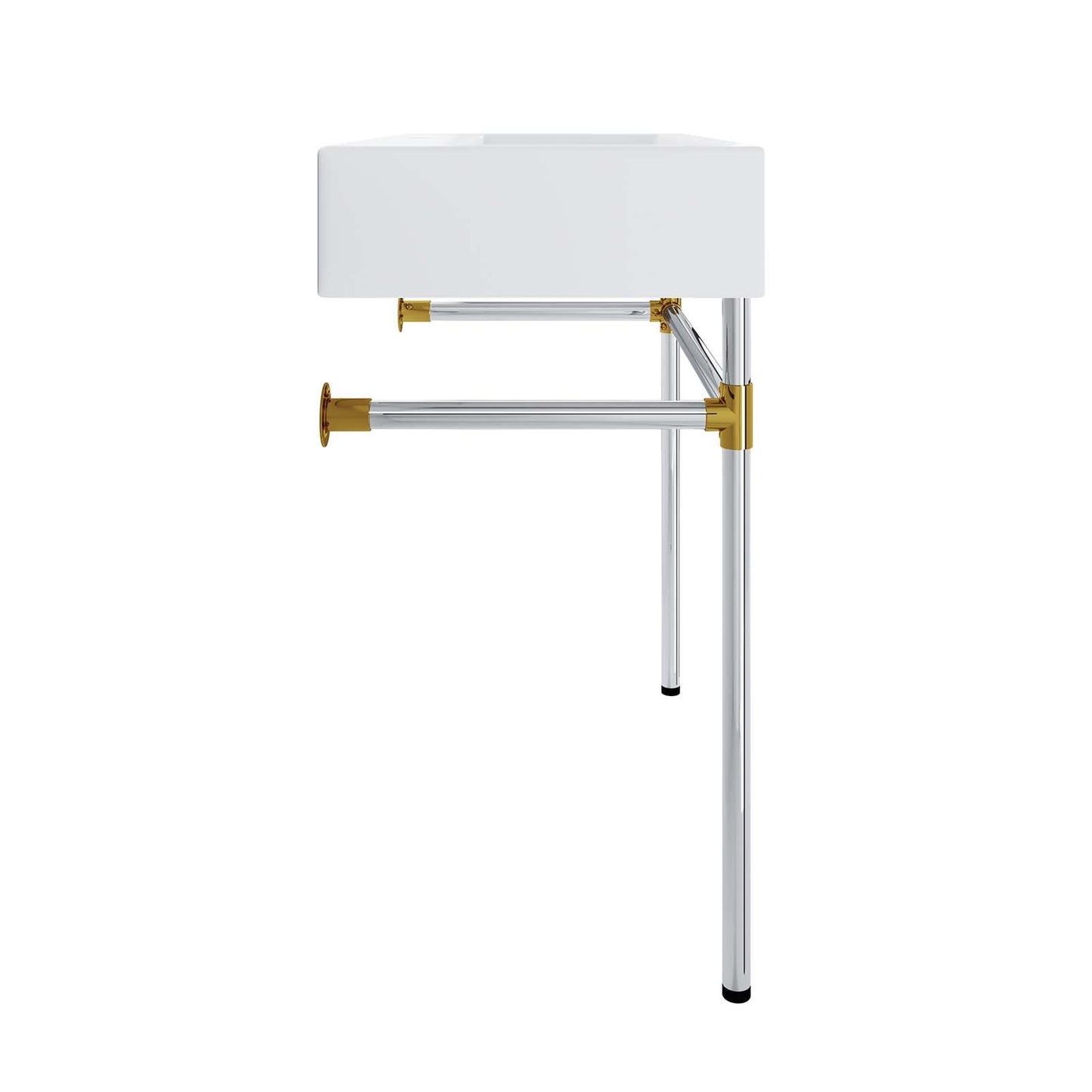 Redeem 32" Silver Stainless Steel Wall-Mount Bathroom Vanity Silver White EEI-5542-SLV-WHI