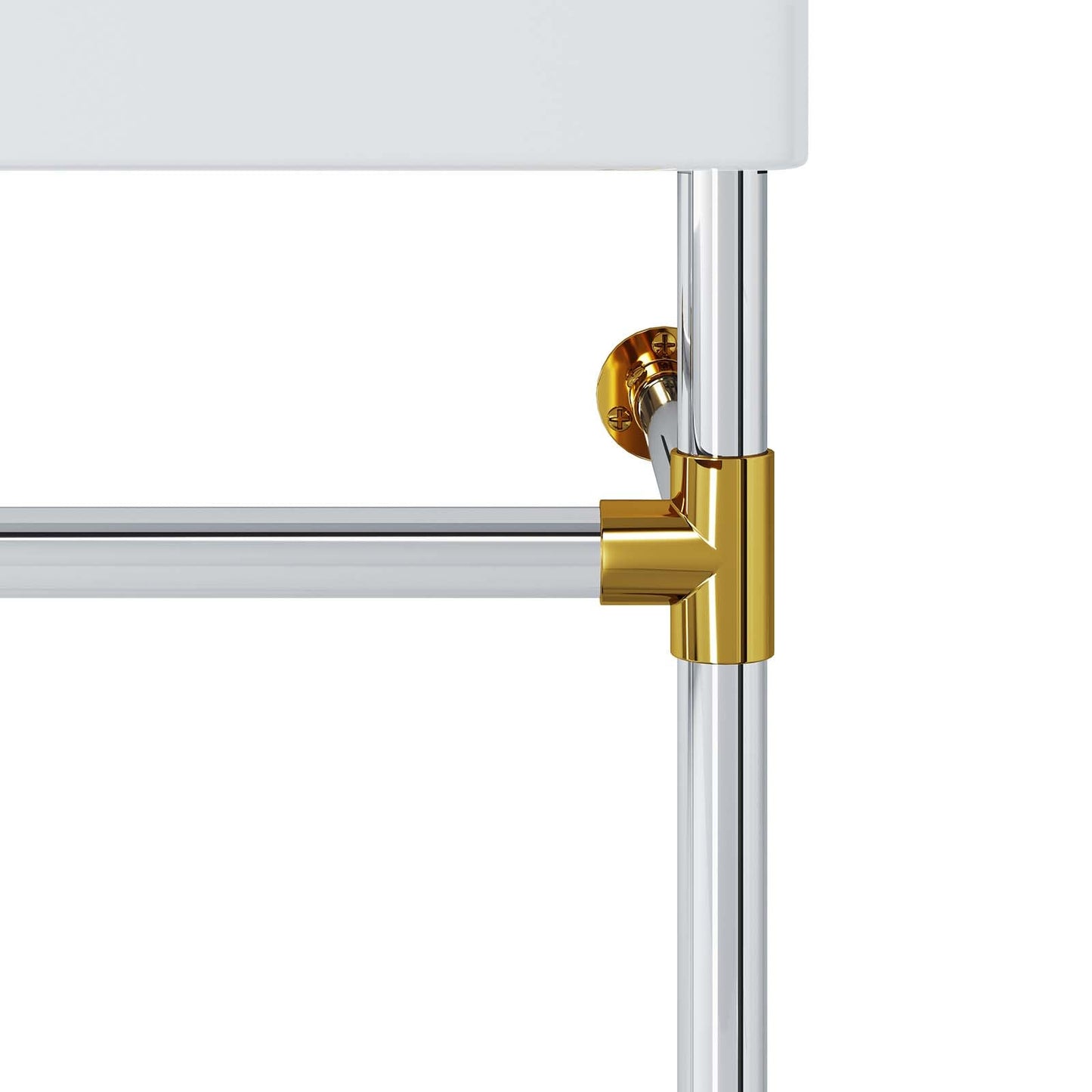 Redeem 32" Silver Stainless Steel Wall-Mount Bathroom Vanity Silver White EEI-5542-SLV-WHI