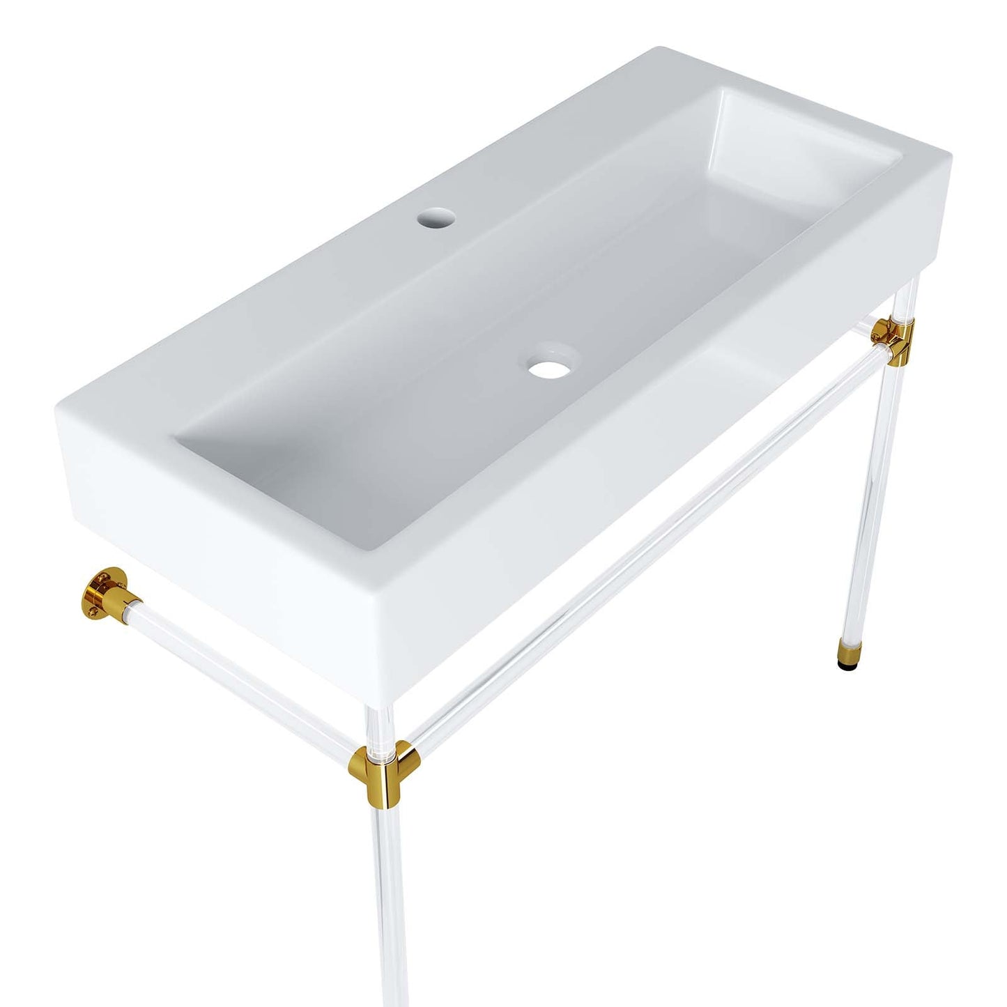 Redeem 40" Acrylic Wall-Mount Bathroom Vanity Clear White EEI-5543-ACR-WHI