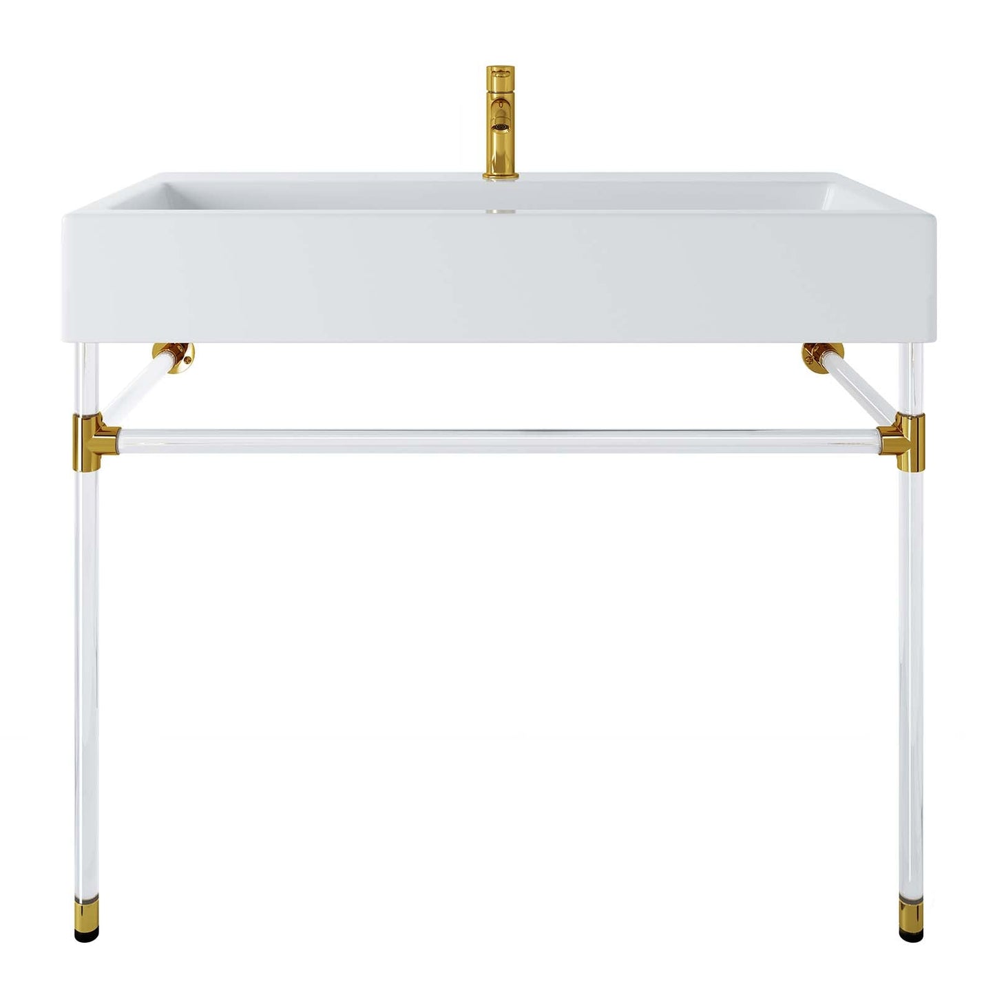 Redeem 40" Acrylic Wall-Mount Bathroom Vanity Clear White EEI-5543-ACR-WHI