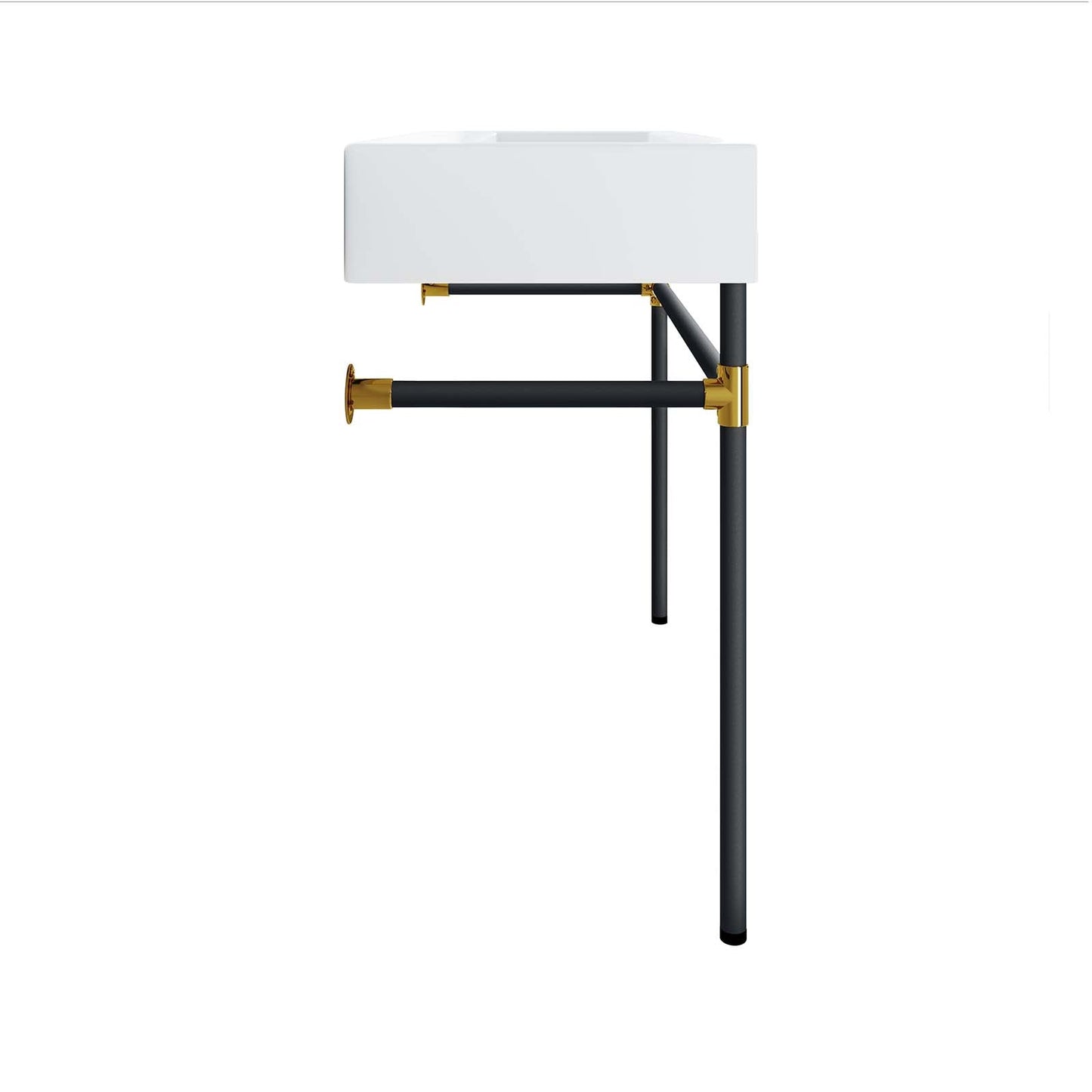 Redeem 40" Black Stainless Steel Wall-Mount Bathroom Vanity Black White EEI-5545-BLK-WHI