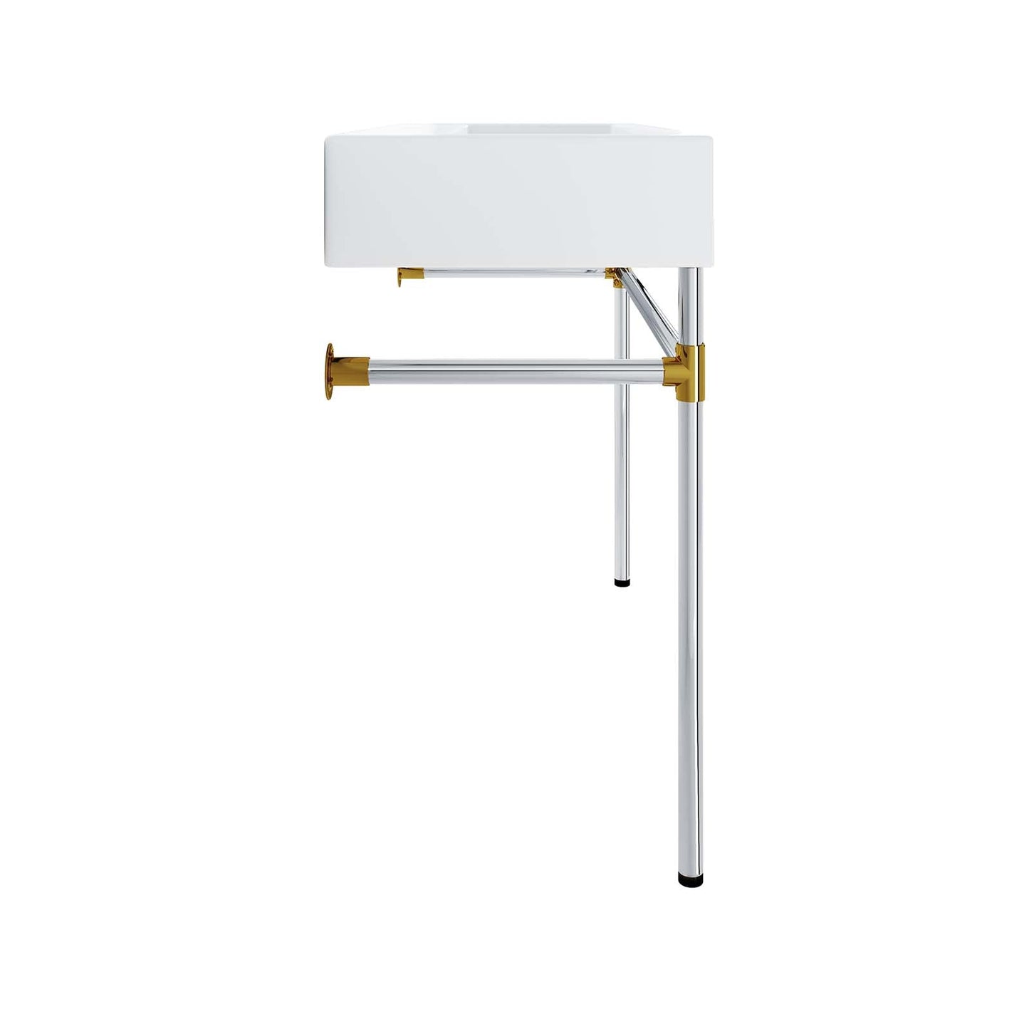 Redeem 40" Silver Stainless Steel Wall-Mount Bathroom Vanity Silver White EEI-5546-SLV-WHI