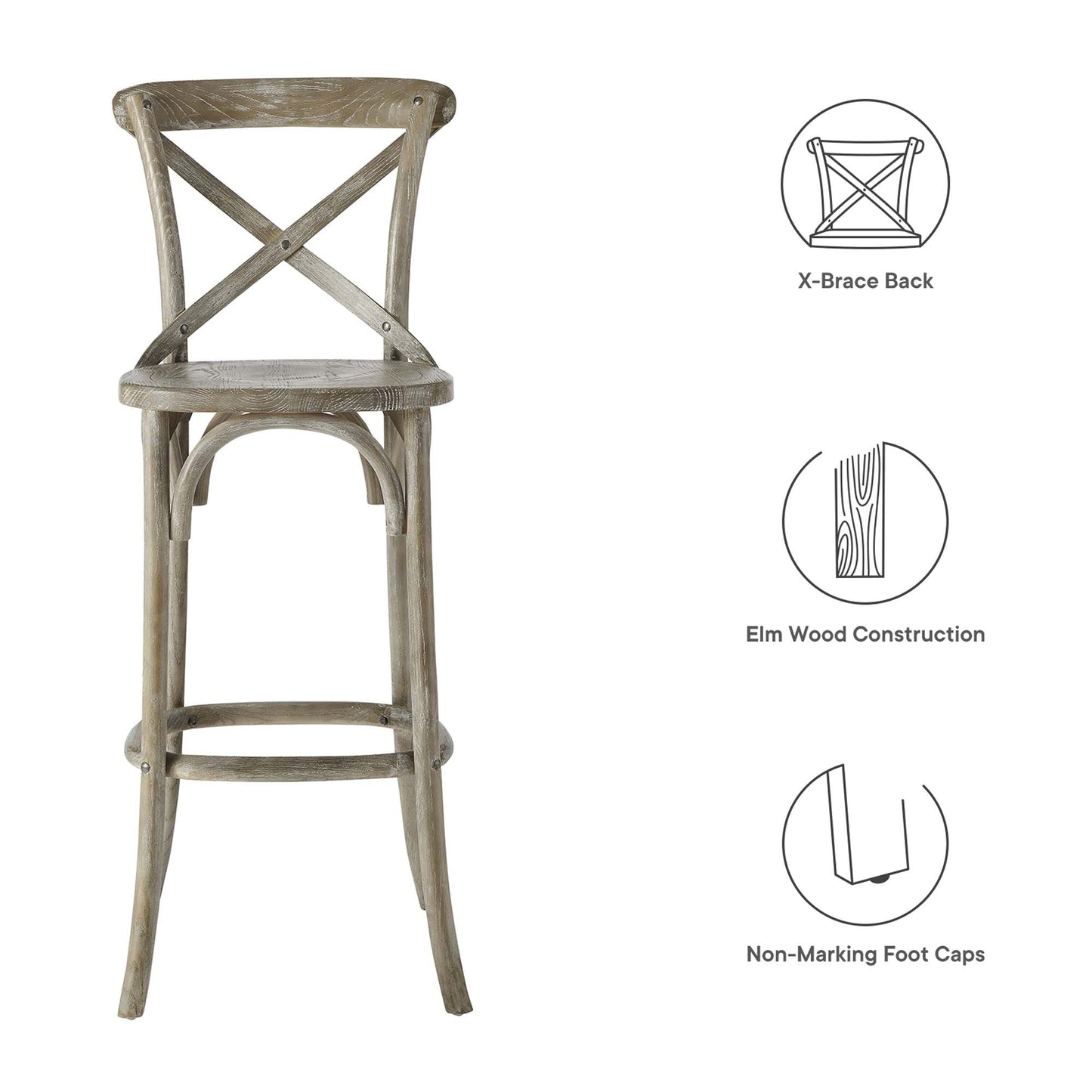 Gear Bar Stool by Modway EEI-5563-GRY