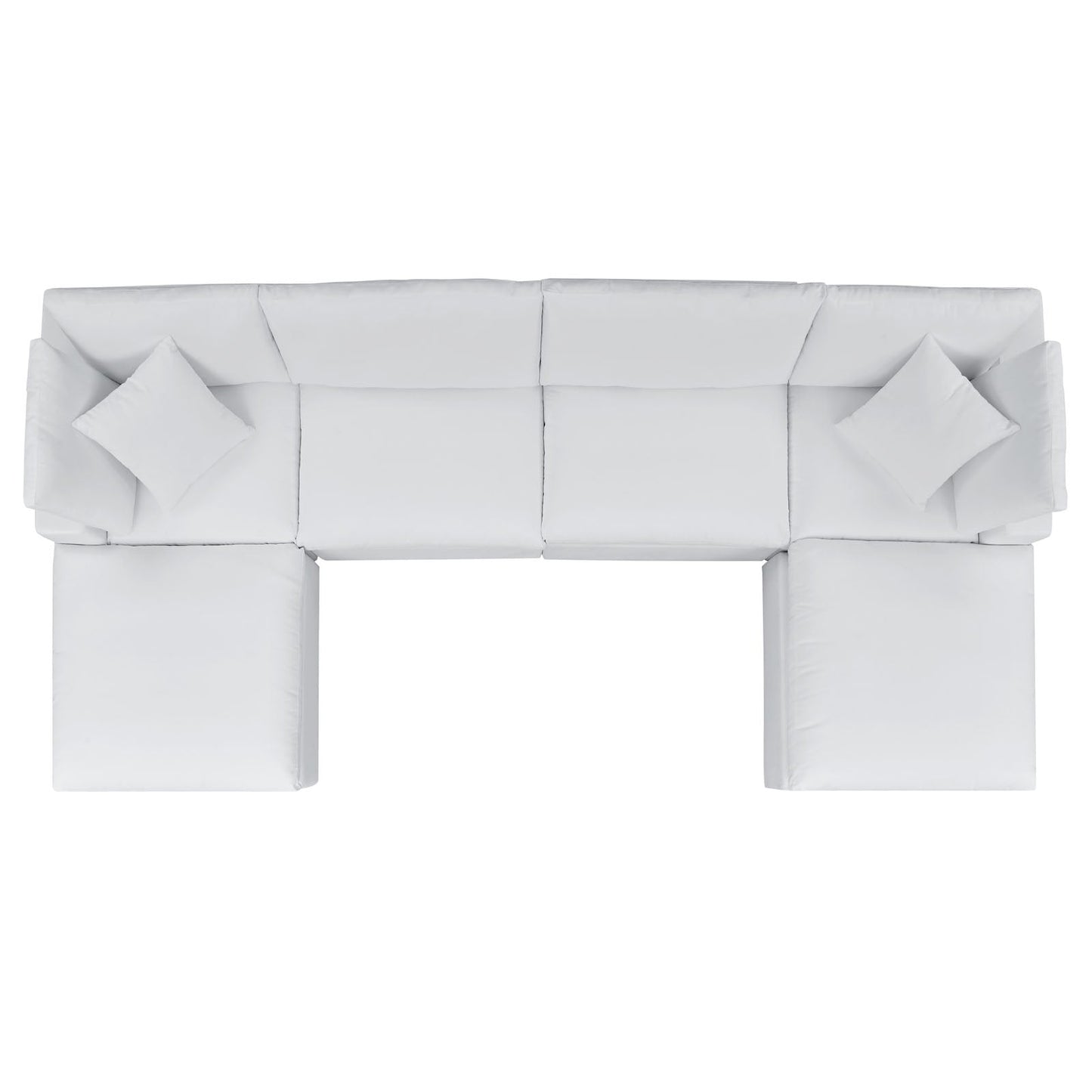 Commix 6-Piece Sunbrella® Outdoor Patio Sectional Sofa White EEI-5586-WHI