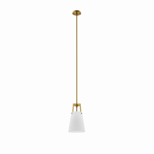 Aspire Pendant Light White Satin Brass EEI-5639-WHI-SBR