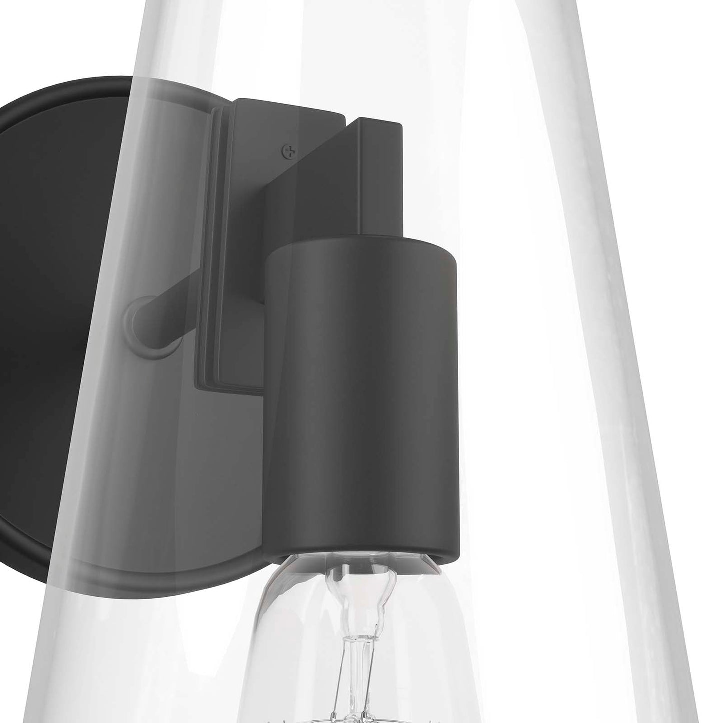 Beacon 1-Light Wall Sconce Clear Black EEI-5645-CLR-BLK