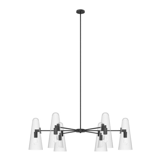 Beacon 6-Light Chandelier Clear Black EEI-5648-CLR-BLK