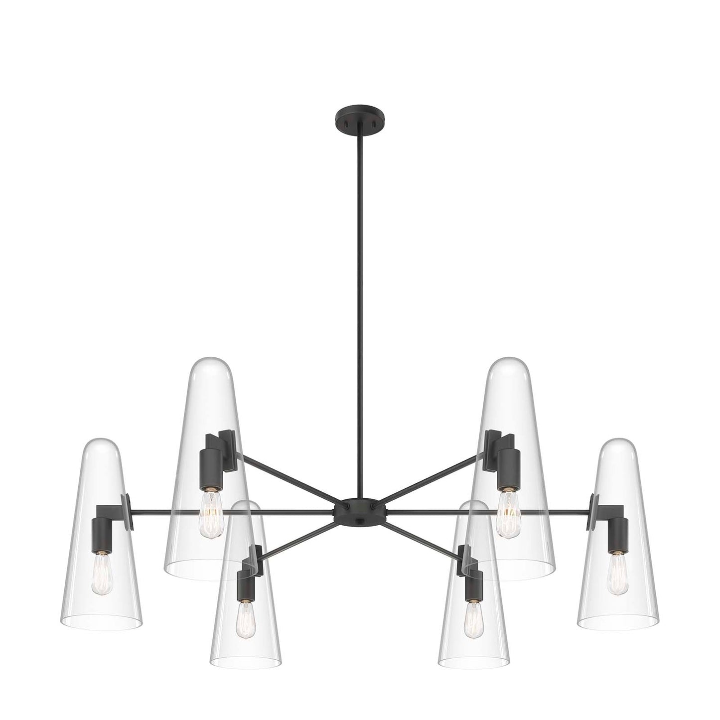Beacon 6-Light Chandelier Clear Black EEI-5648-CLR-BLK