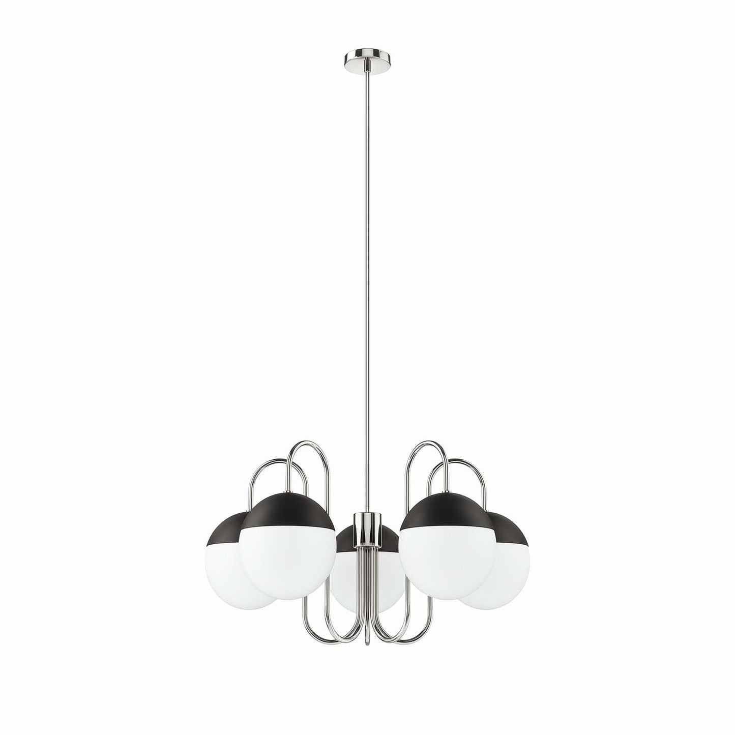 Stellar 5-Light Chandelier Opal Polished Nickel EEI-5658-OPA-PON