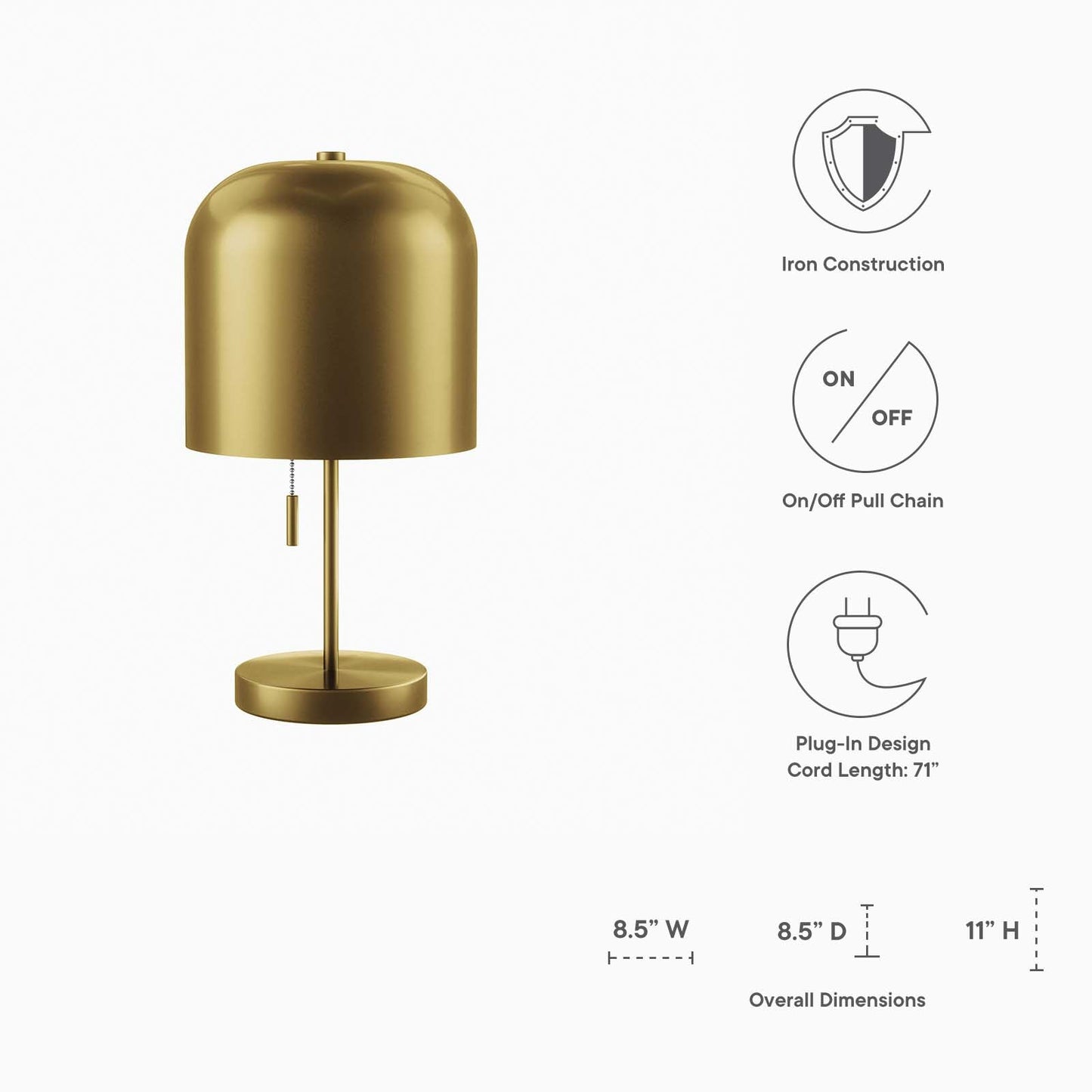 Avenue Table Lamp Satin Brass EEI-5664-SBR