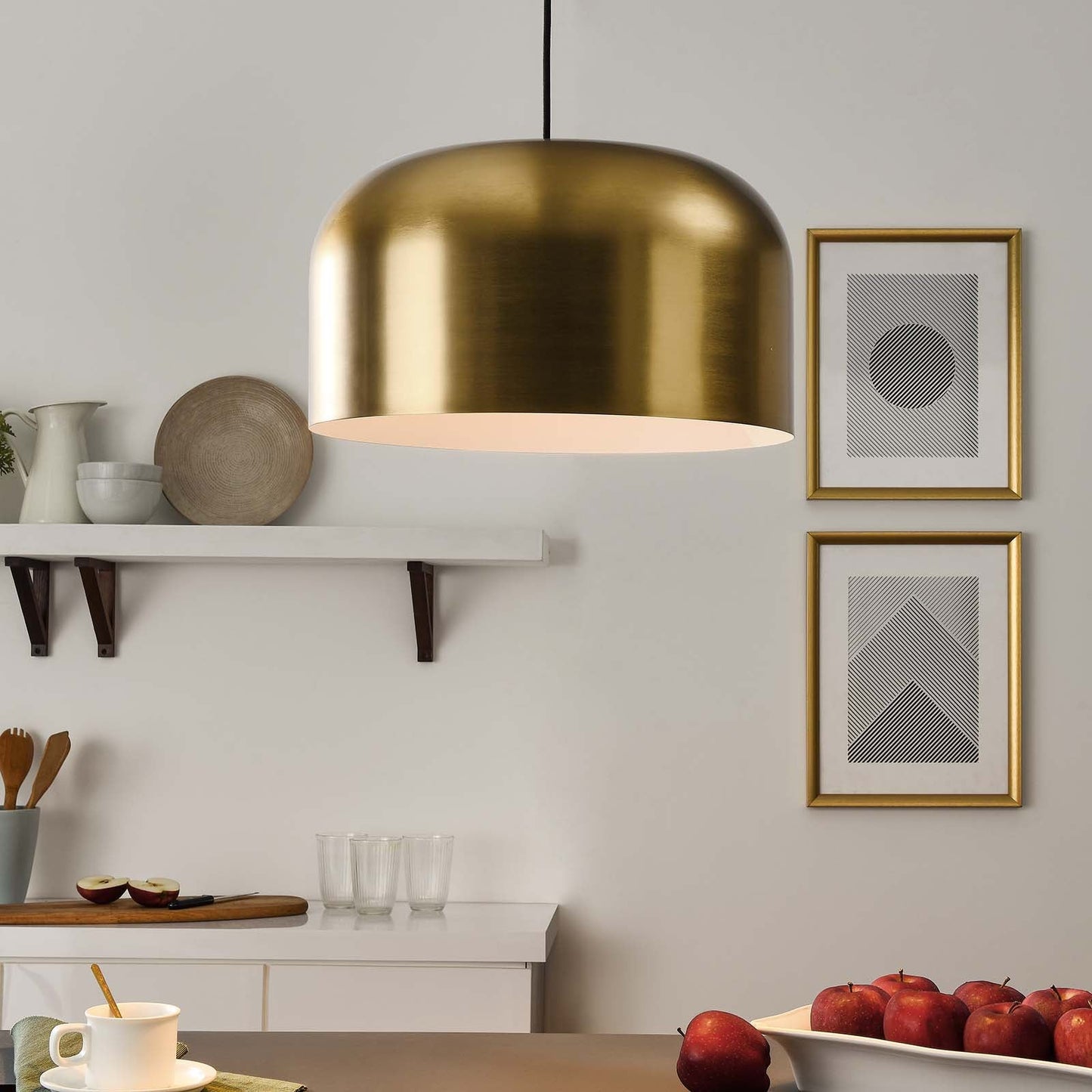 Avenue 1-Light Pendant Light Satin Brass EEI-5665-SBR