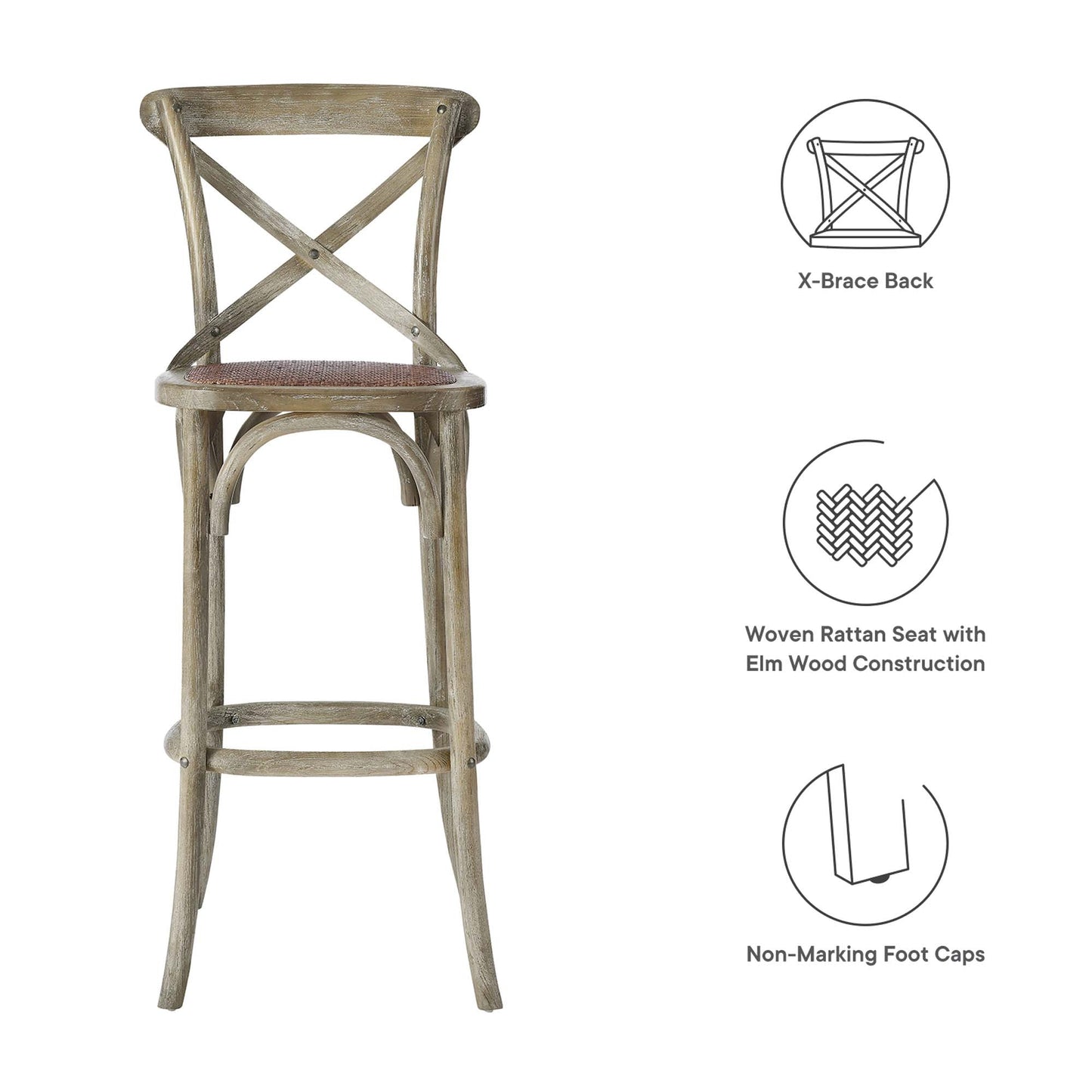Gear Bar Stool by Modway EEI-5668-GRY