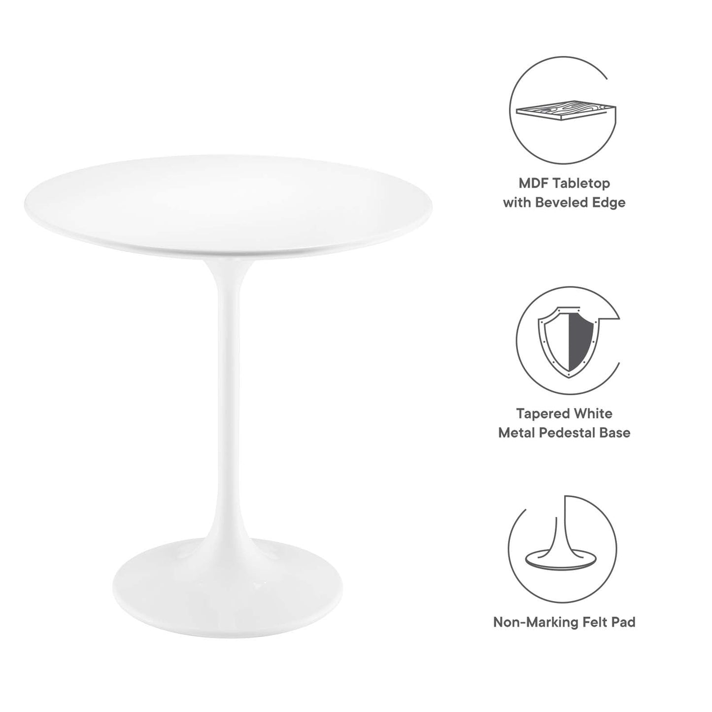 Lippa 20" Round Side Table - Terrazzo and White Options Available