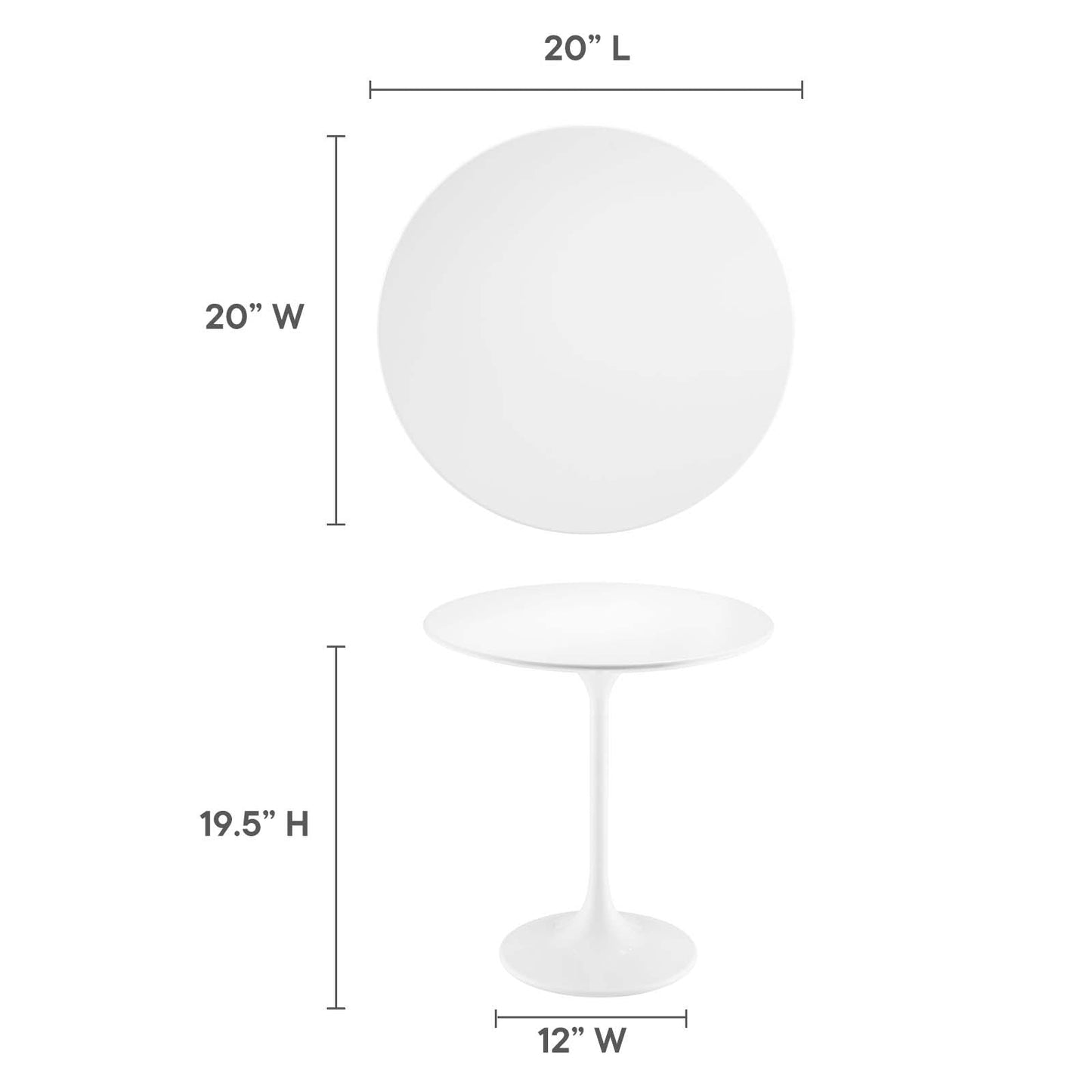 Lippa 20" Round Side Table - Terrazzo and White Options Available