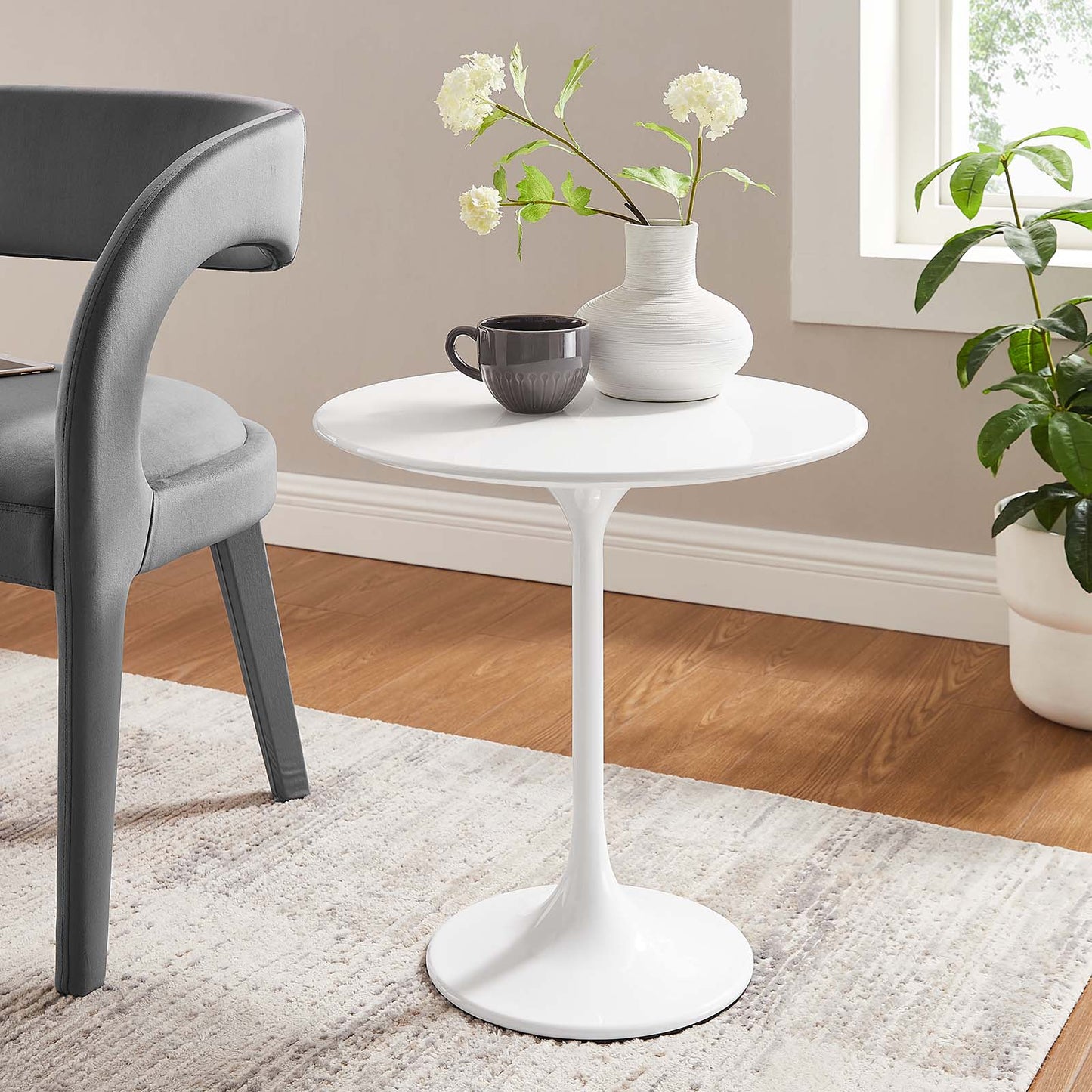Lippa 20" Round Side Table - Terrazzo and White Options Available
